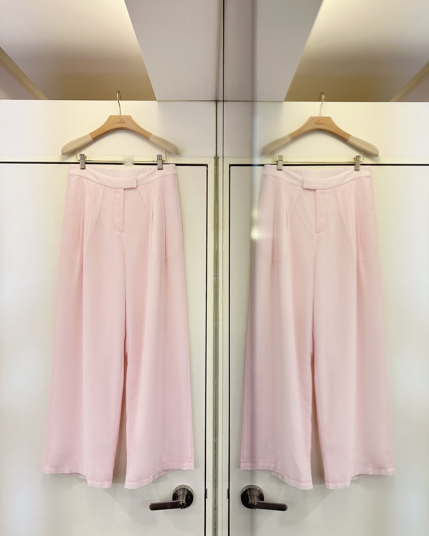 aalis SAB SS26 full lining chiffon pants (Light Pink)