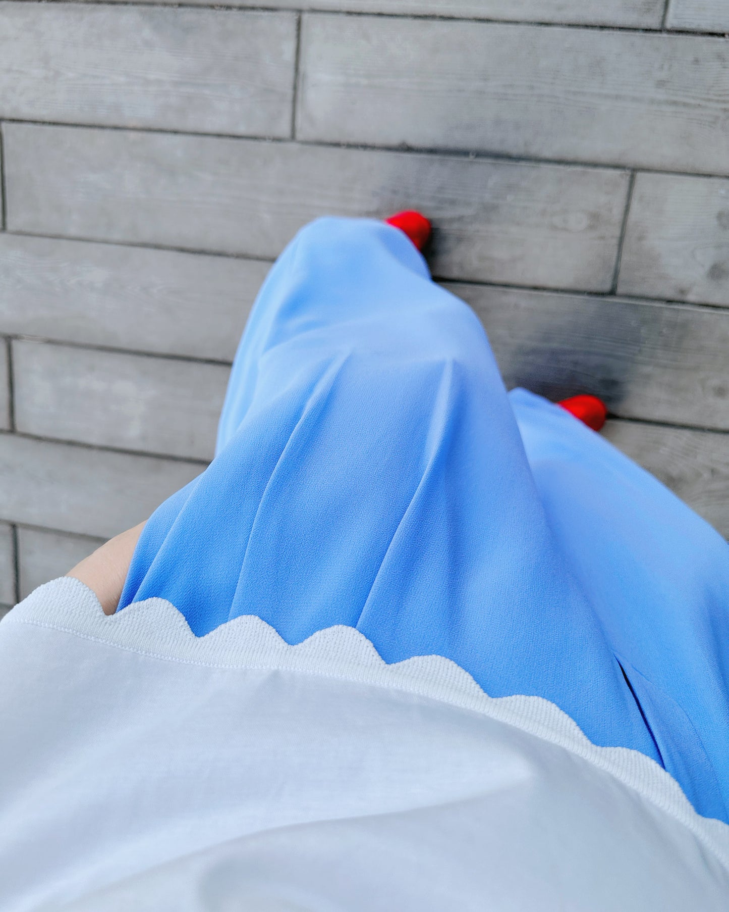 aalis SAB SS26 full lining chiffon pants (Blue Denim)