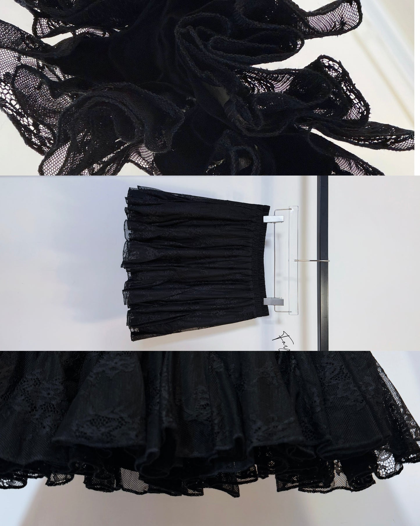 aalis FAYOLA LACE godet lace skirt (Black)