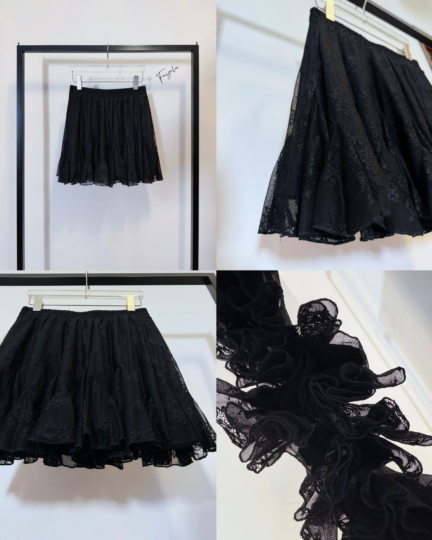 aalis FAYOLA LACE godet lace skirt (Black)