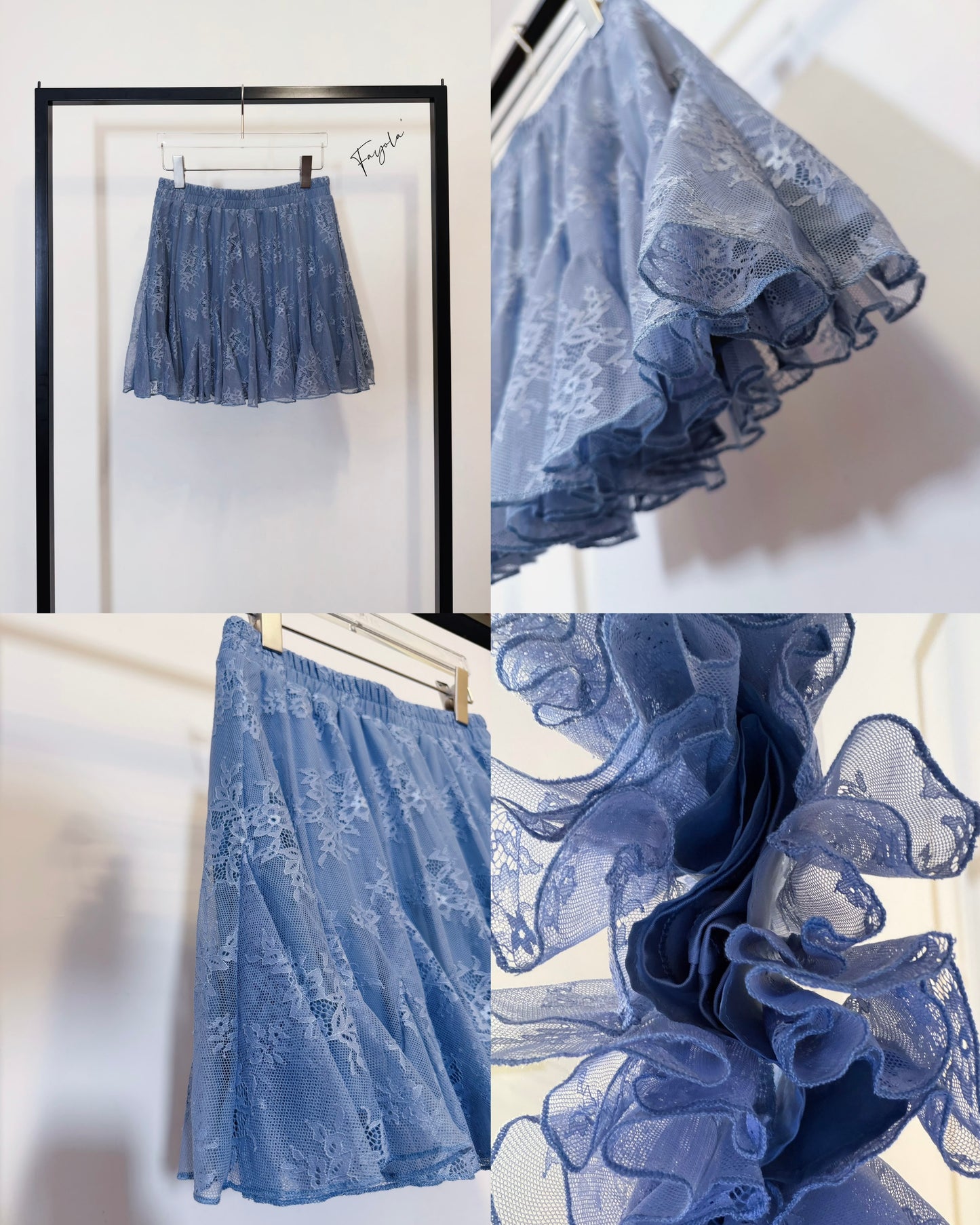 aalis FAYOLA LACE godet lace skirt (Blue)