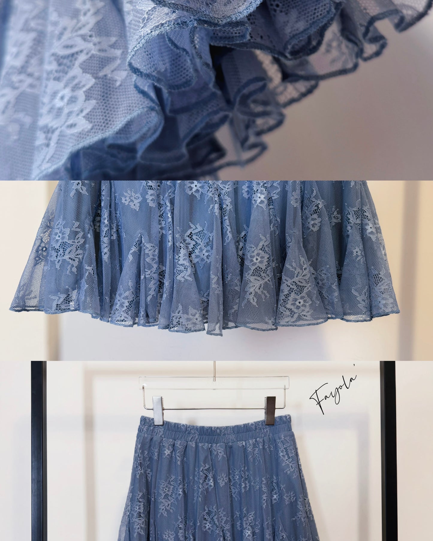 aalis FAYOLA LACE godet lace skirt (Blue)