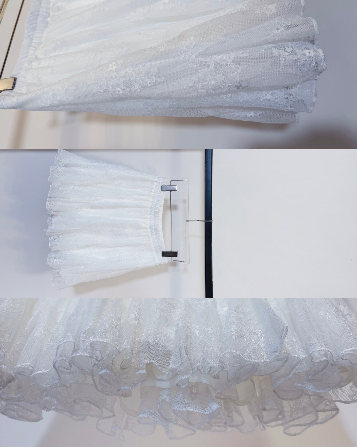 aalis FAYOLA LACE godet lace skirt (White)