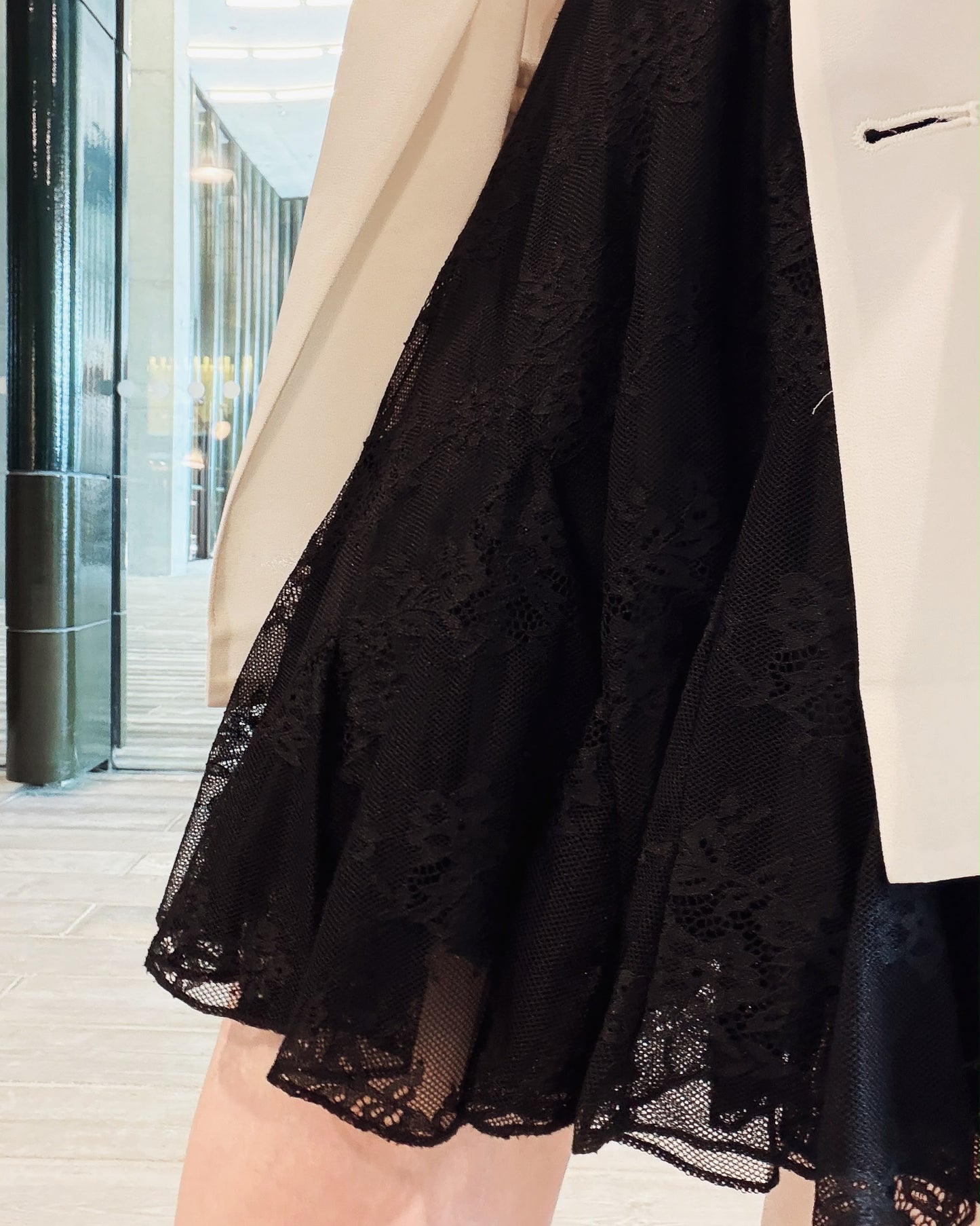 aalis FAYOLA LACE godet lace skirt (Black)