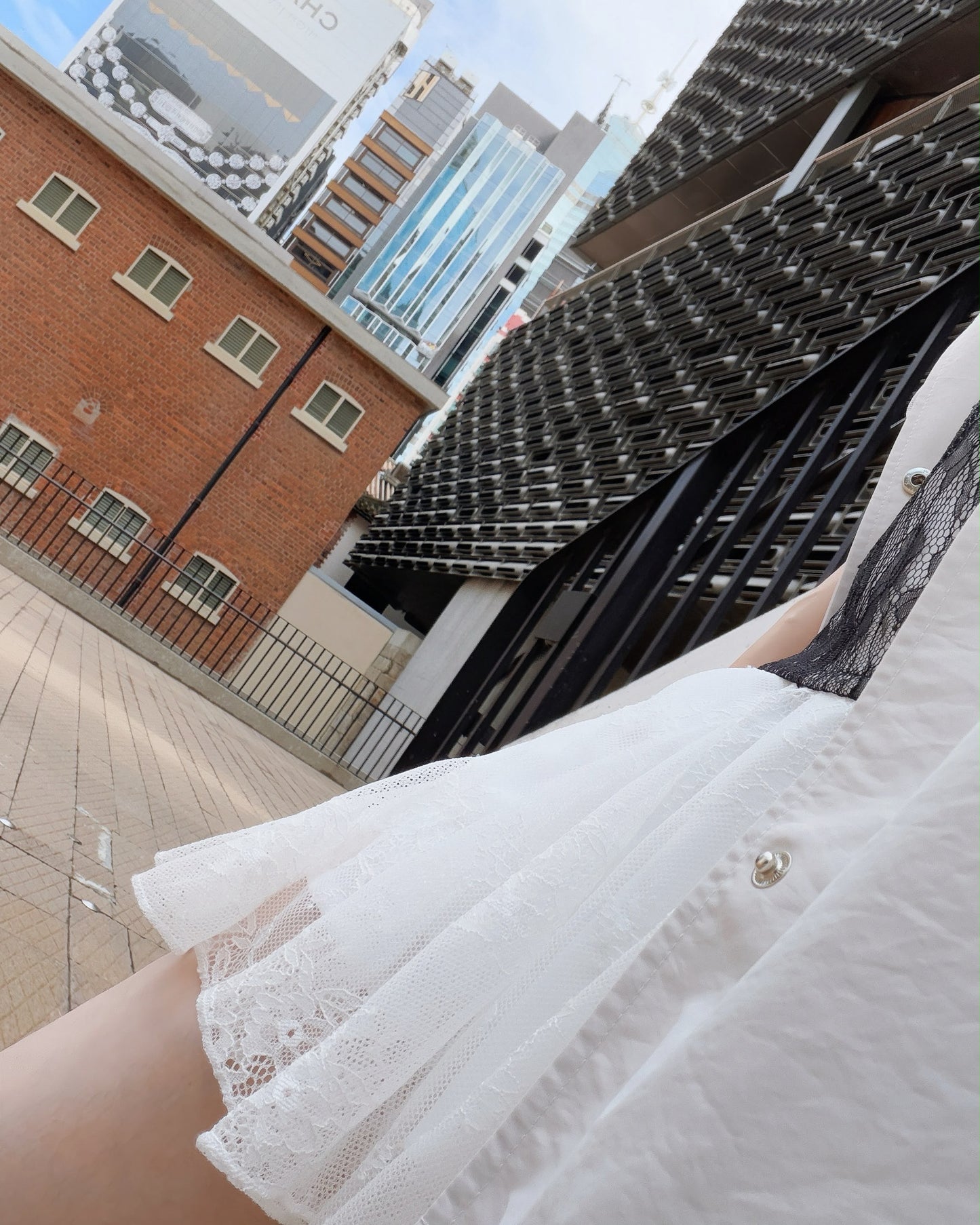 aalis FAYOLA LACE godet lace skirt (White)