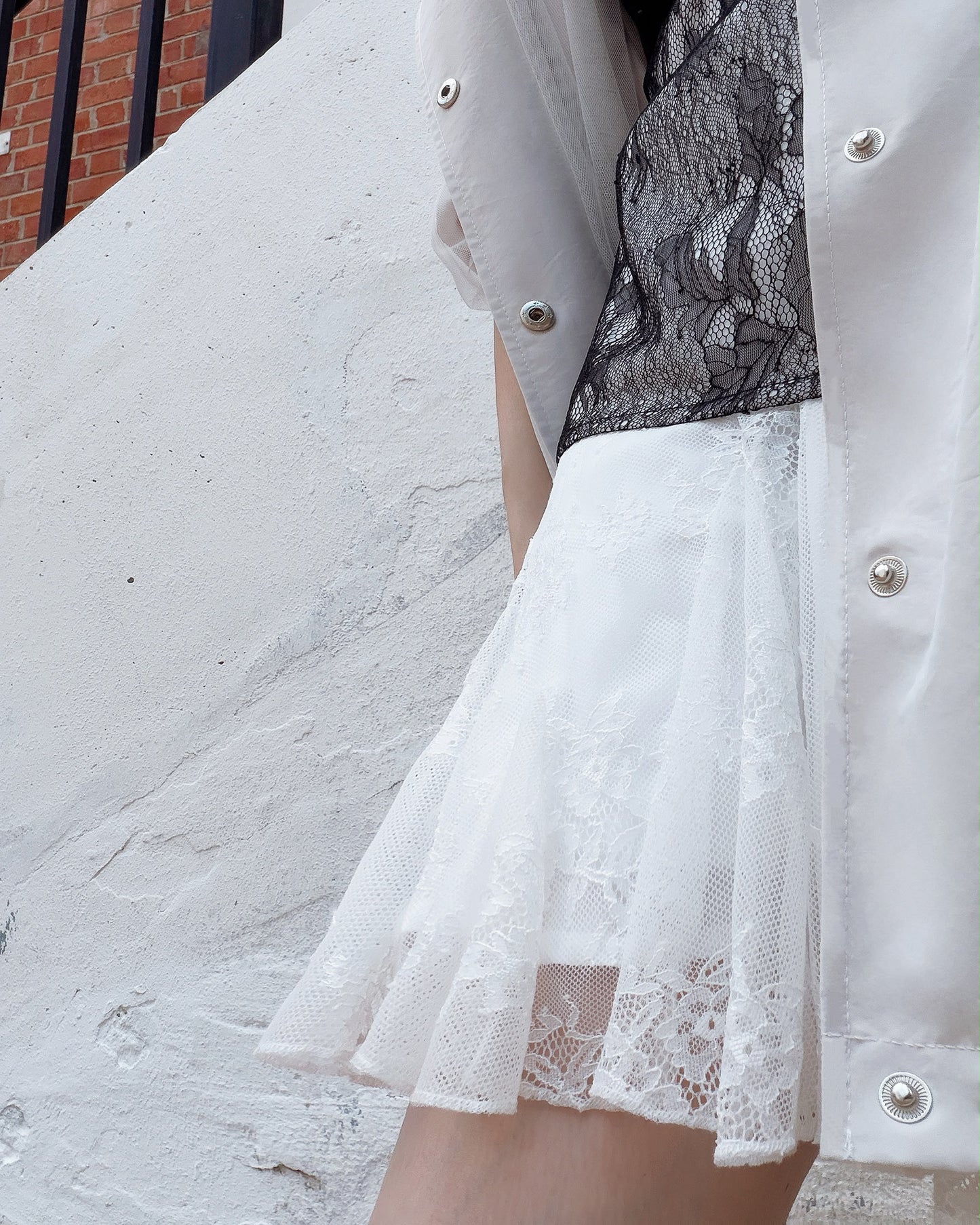 aalis FAYOLA LACE godet lace skirt (White)