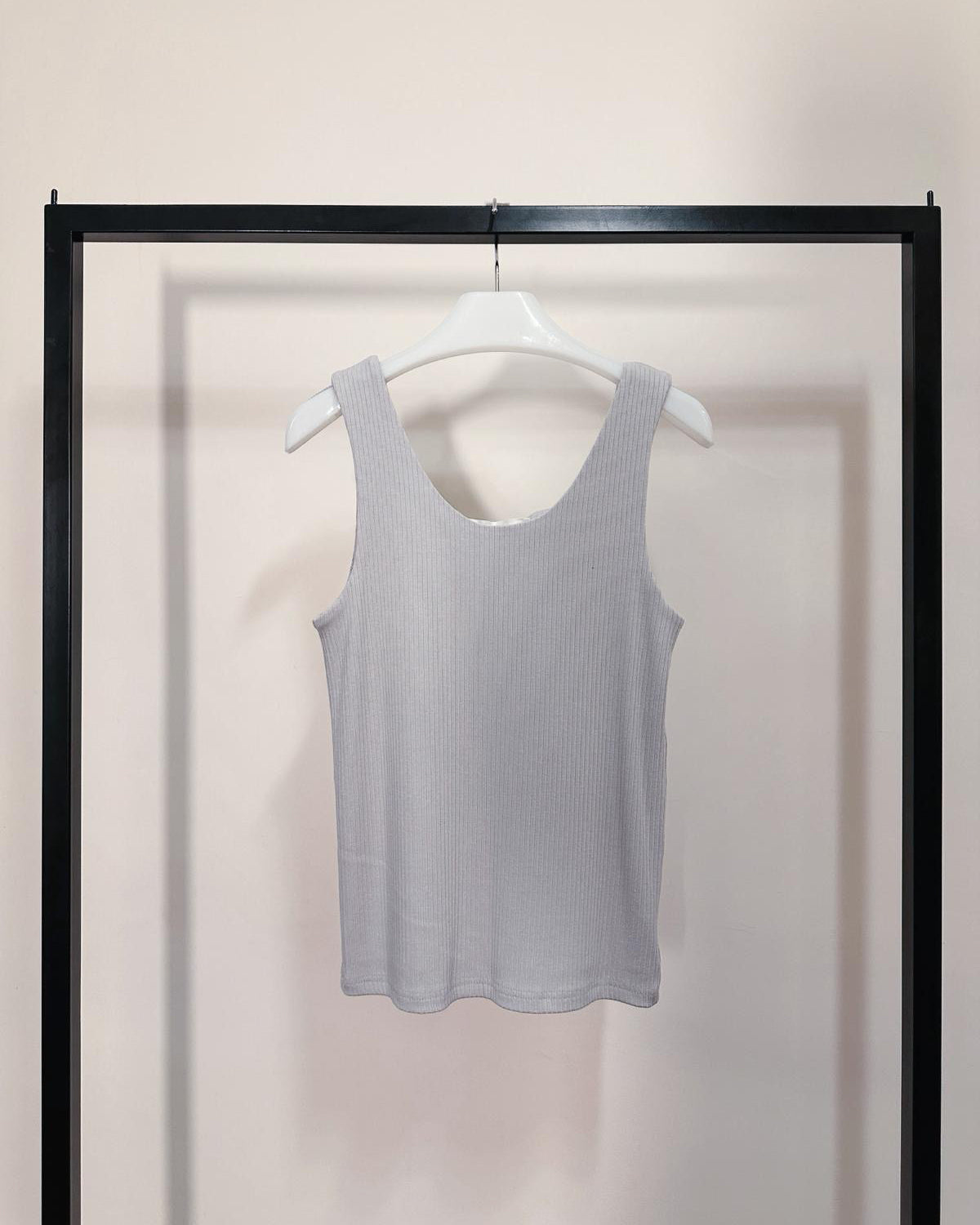 aalis MOXIE SS26 sweetheart knit tank (Light Grey)