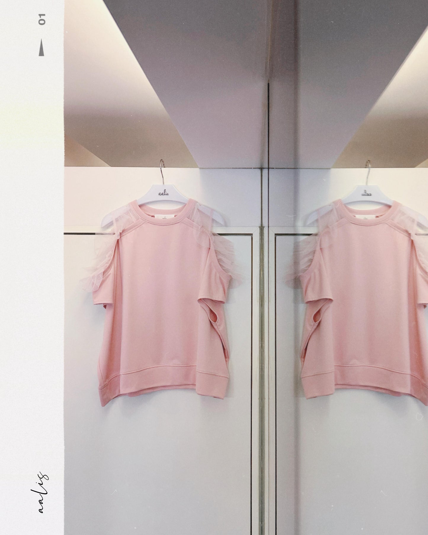 aalis CAYLA SS26 cold shoulder s/s sweater (Pink)