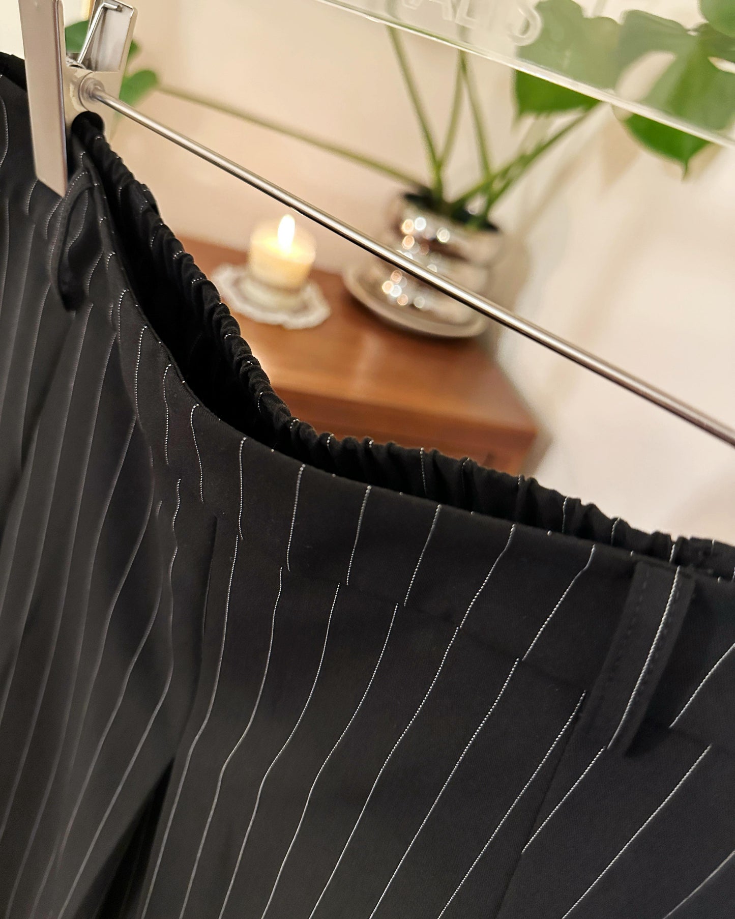 aalis FAYE STRIPED pleated mini skirt (Black Mix)
