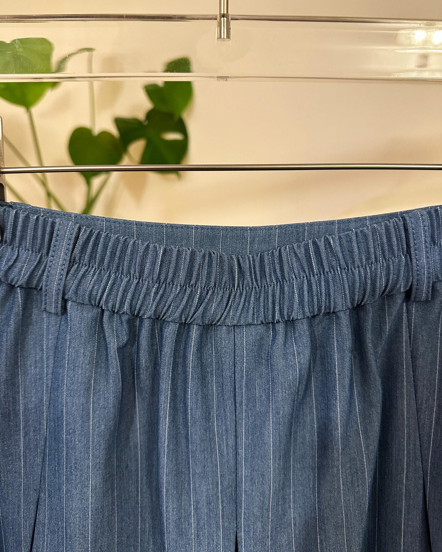 aalis FAYE STRIPED pleated mini skirt (Blue Denim)