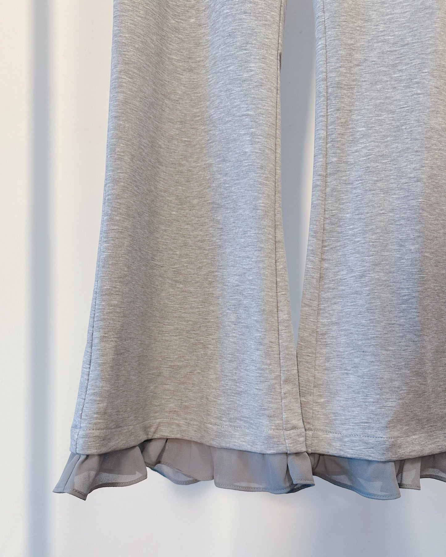 aalis DAMIEN SS26 chiffon ruffle hem pants (Heather Grey)