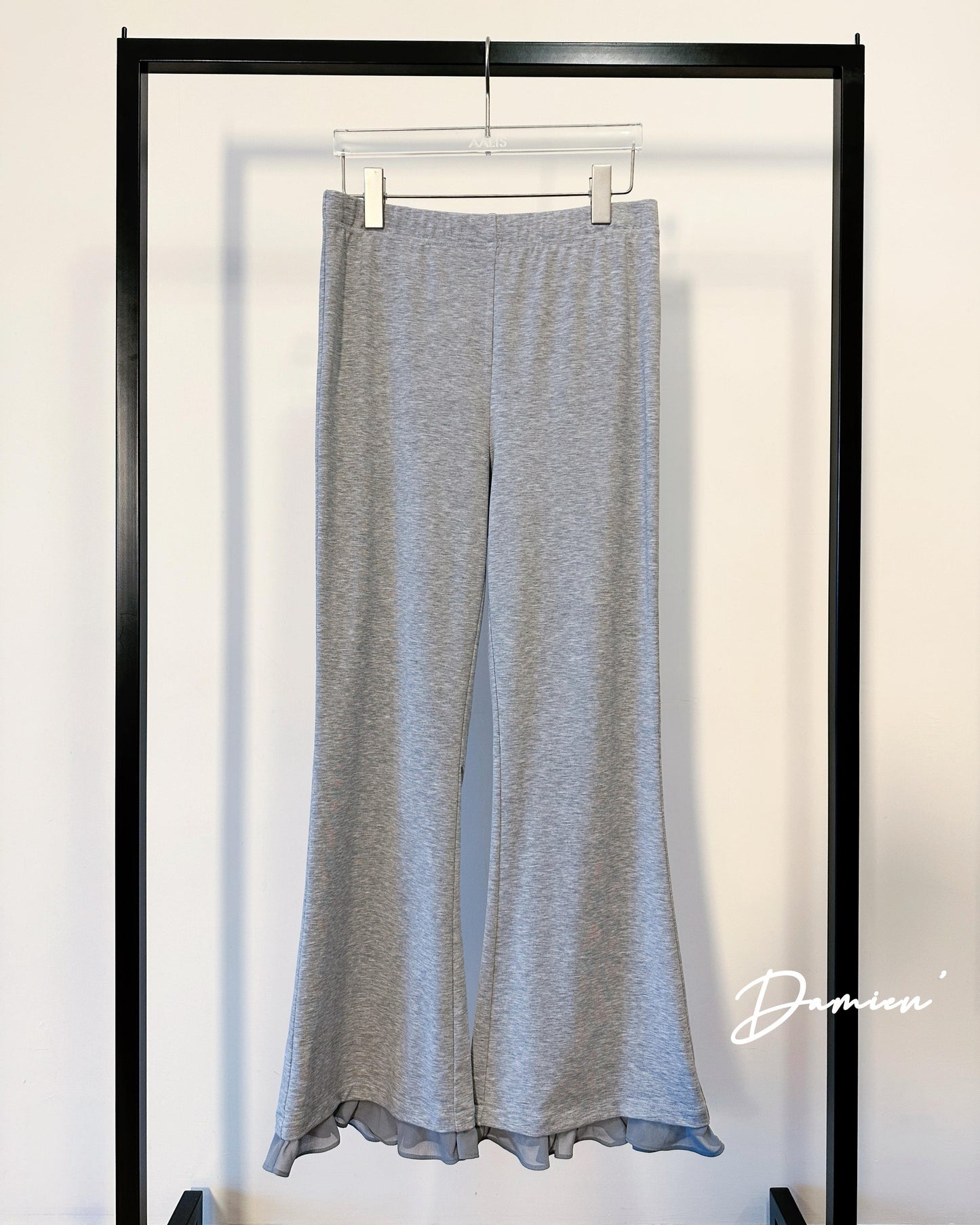 aalis DAMIEN SS26 chiffon ruffle hem pants (Heather Grey)
