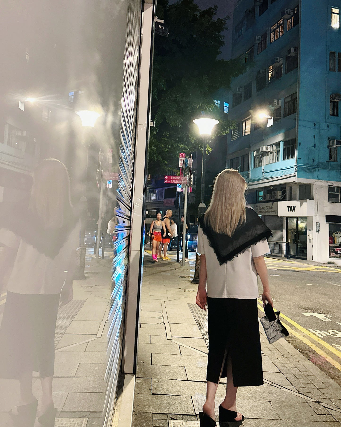aalis LISI MESH SS26 ruffle hem scarf (Black Dot)
