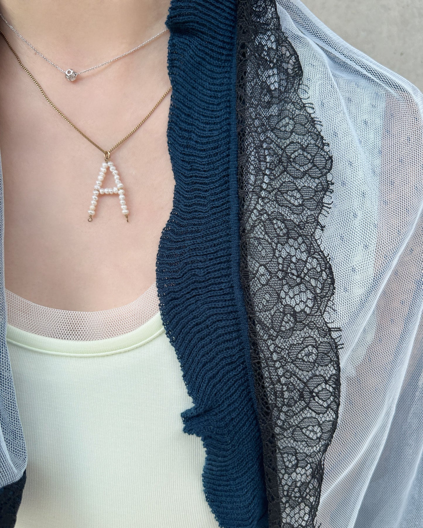 aalis LISI MESH SS26 ruffle hem scarf (Blue Lace)