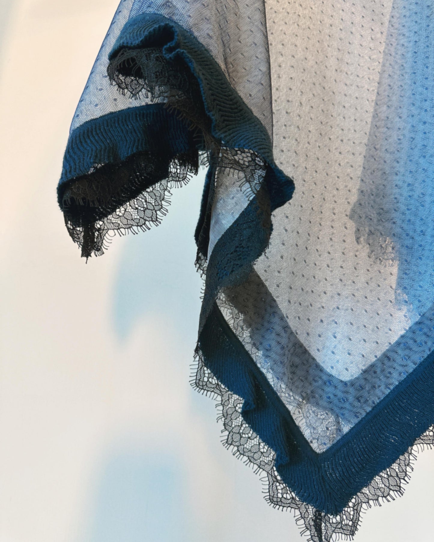 aalis LISI MESH SS26 ruffle hem scarf (Blue Lace)