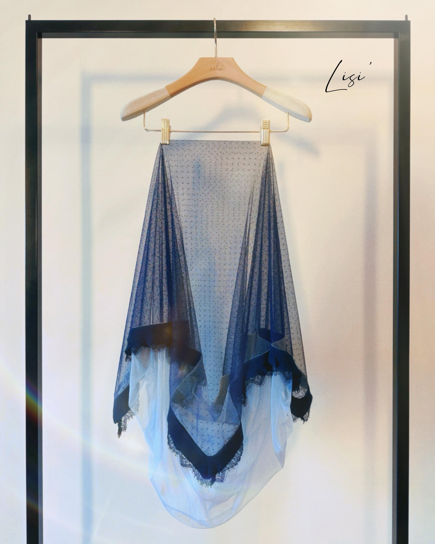 aalis LISI MESH SS26 ruffle hem scarf (Blue Lace)