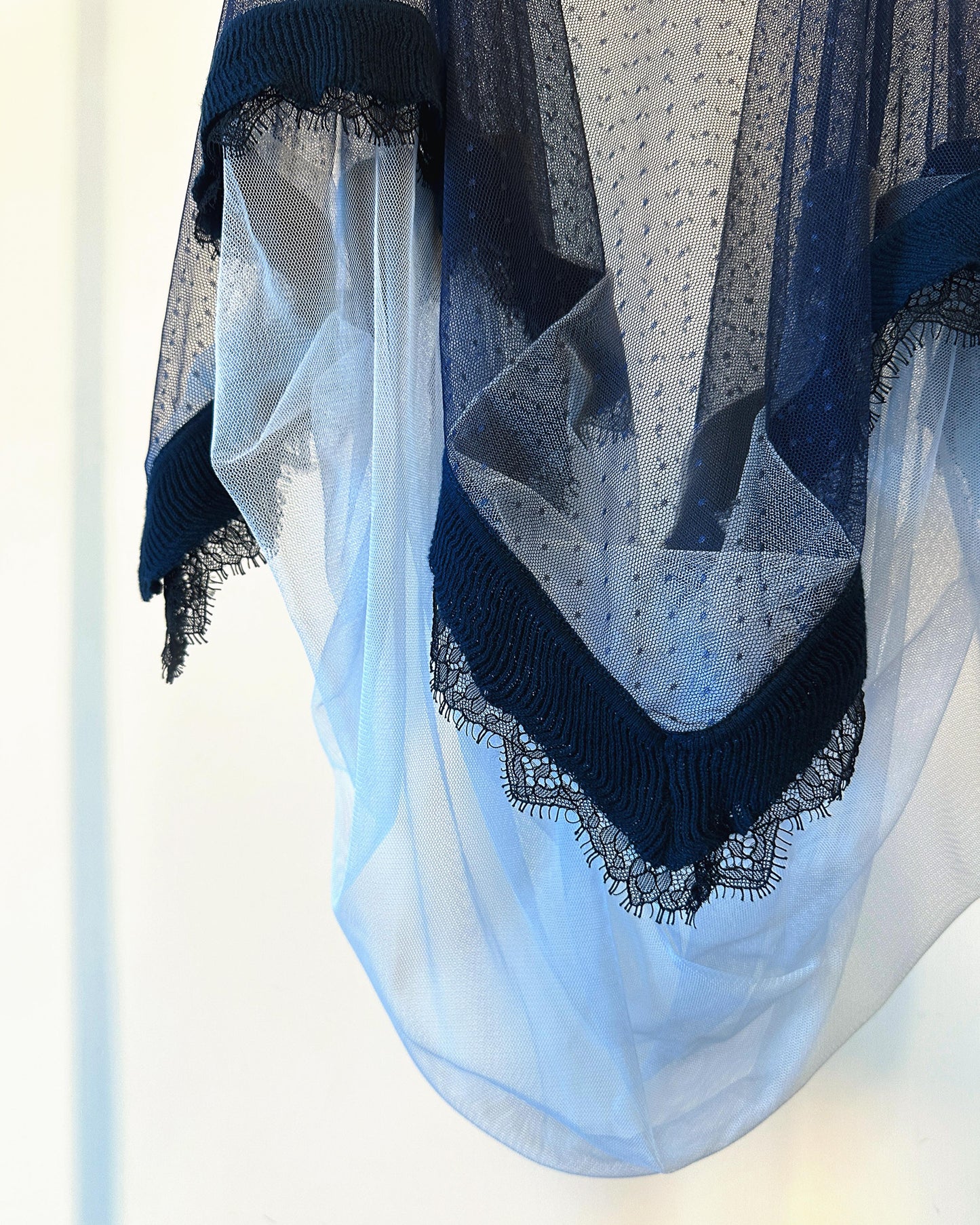 aalis LISI MESH SS26 ruffle hem scarf (Blue Lace)