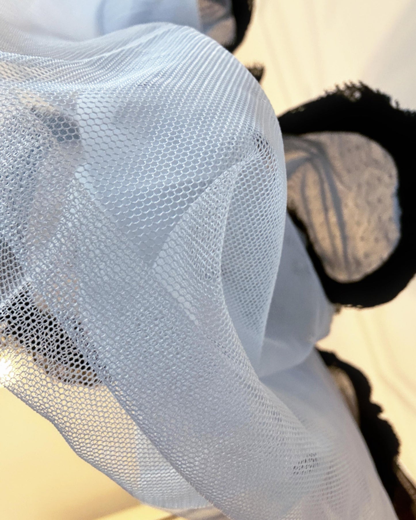 aalis LISI MESH SS26 ruffle hem scarf (Blue Lace)