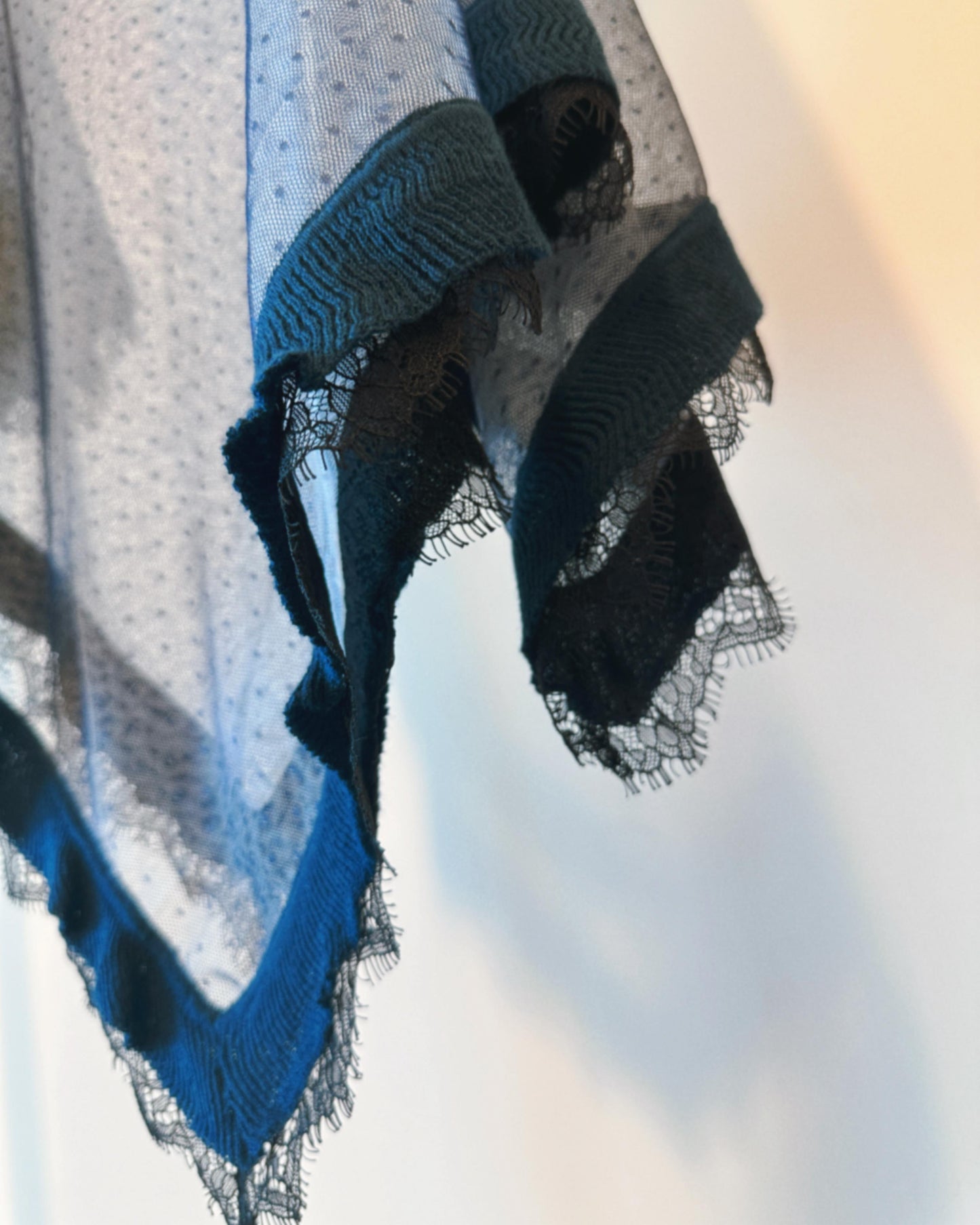 aalis LISI MESH SS26 ruffle hem scarf (Blue Lace)