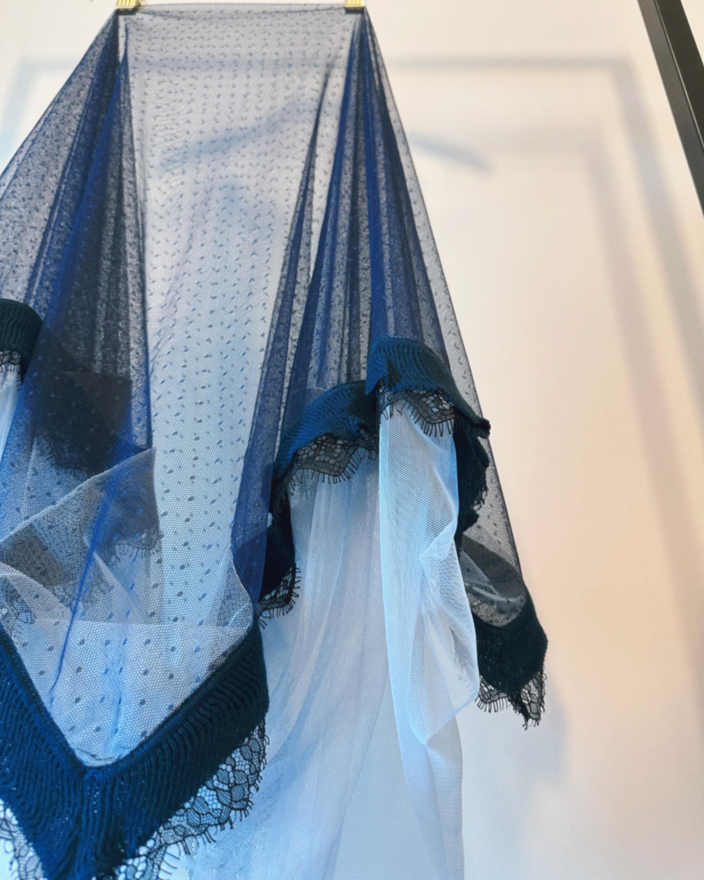 aalis LISI MESH SS26 ruffle hem scarf (Blue Lace)