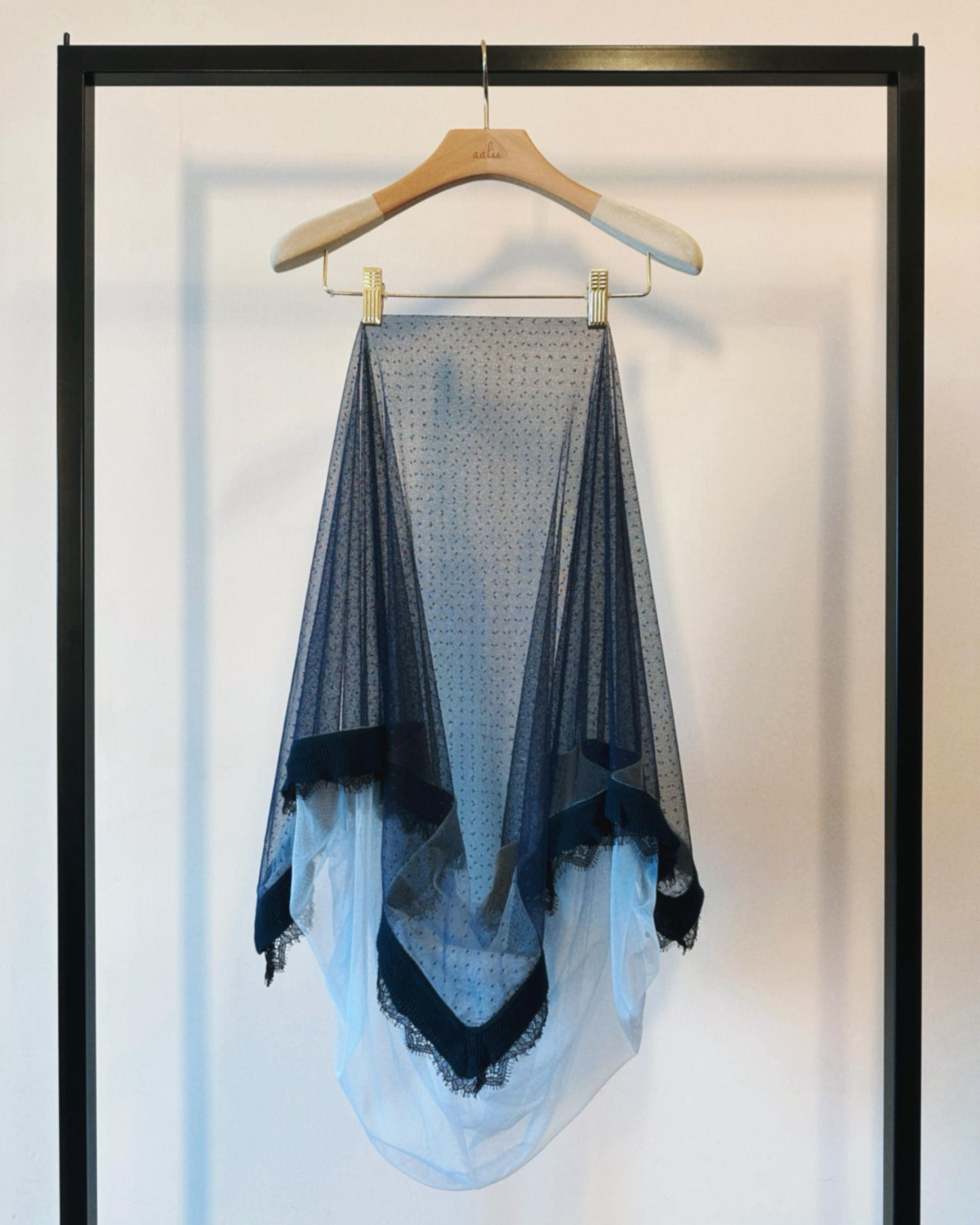 aalis LISI MESH SS26 ruffle hem scarf (Blue Lace)