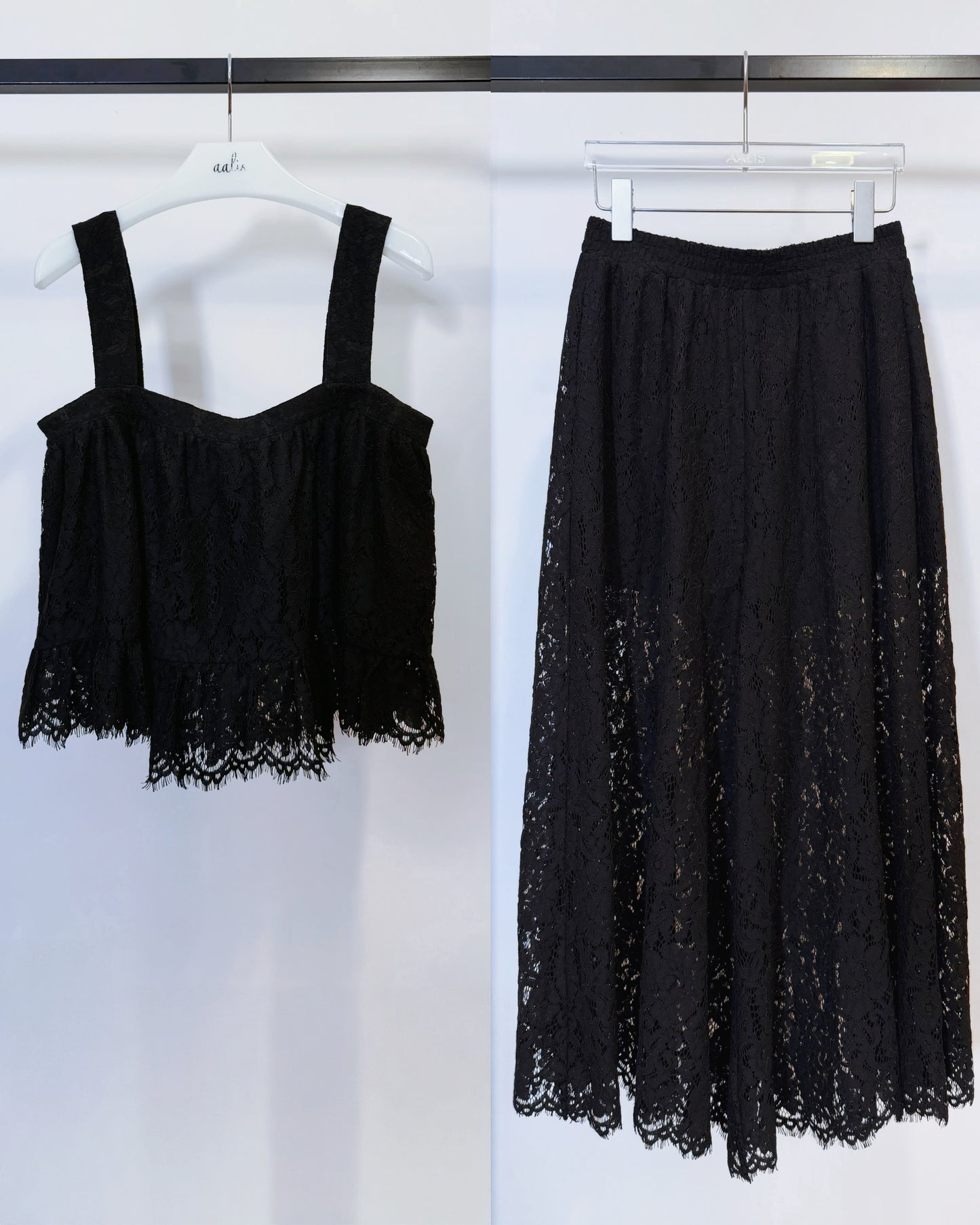 aalis DIANA SS26 cropped lace tank (Black)