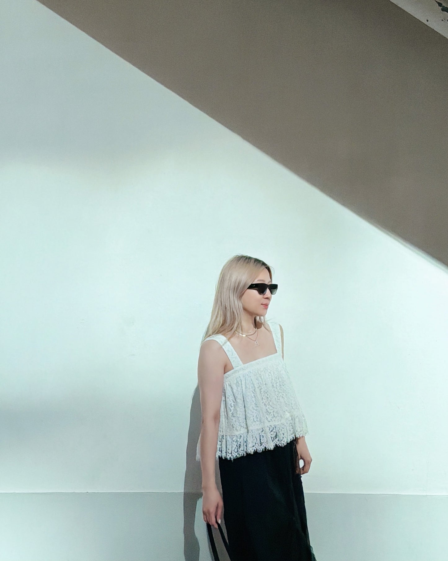 (Pre-order) aalis DIANA SS26 cropped lace tank (White)