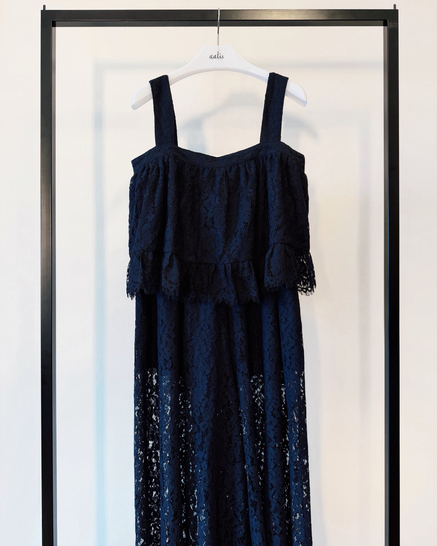 aalis DIANA SS26 cropped lace tank (Navy)