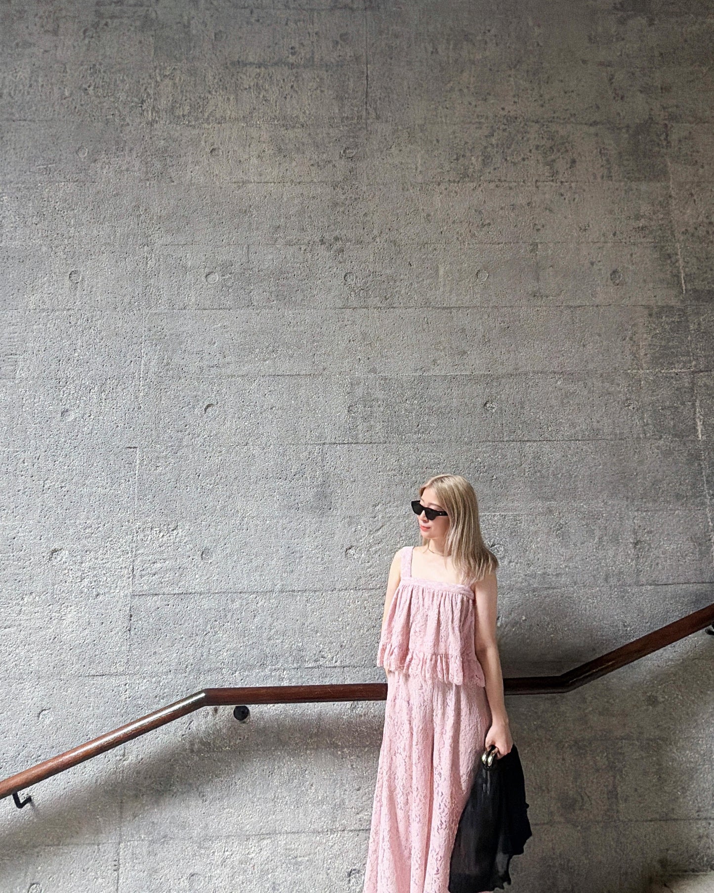 aalis DIANA SS26 cropped lace tank (Pink)
