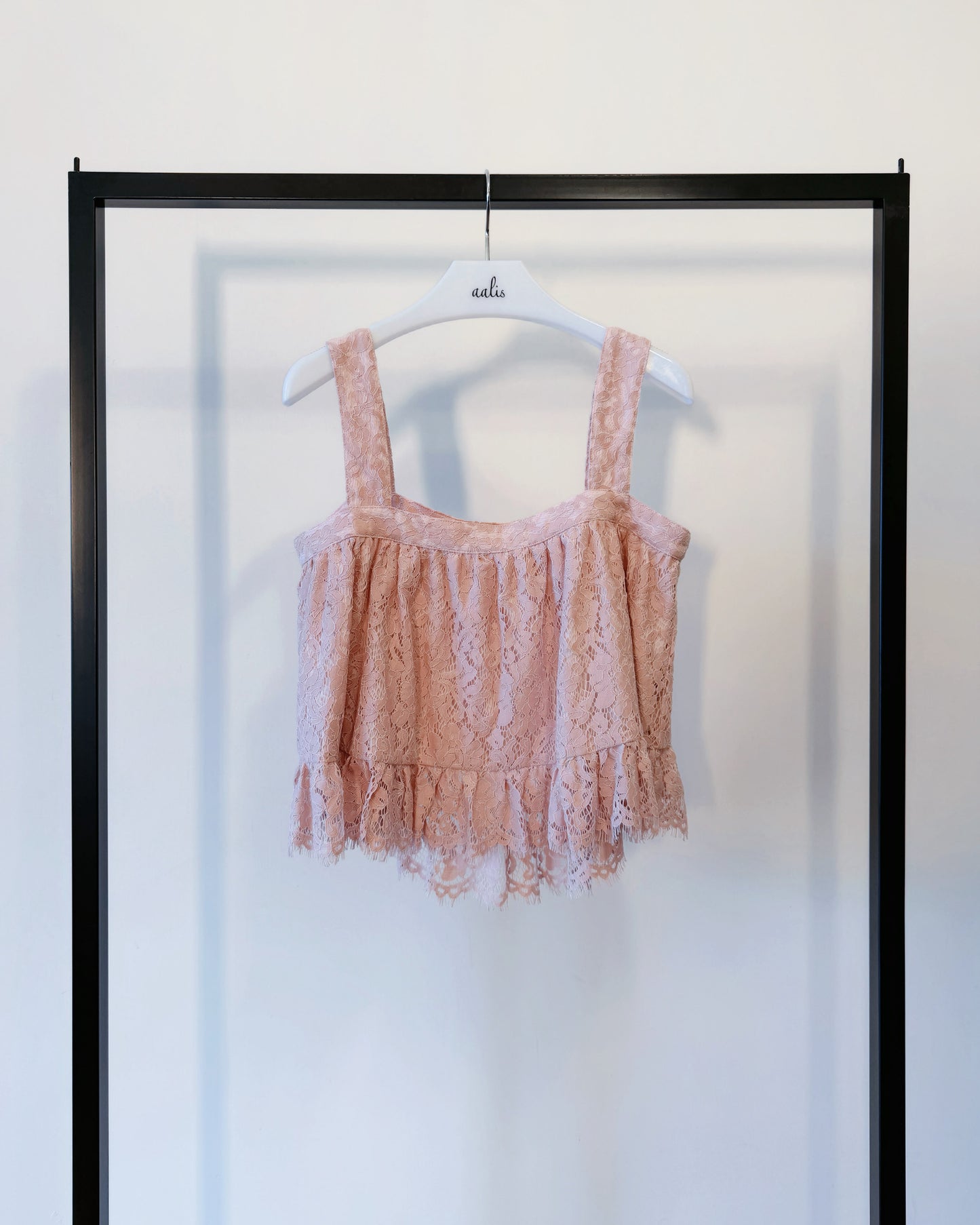 aalis DIANA SS26 cropped lace tank (Pink)