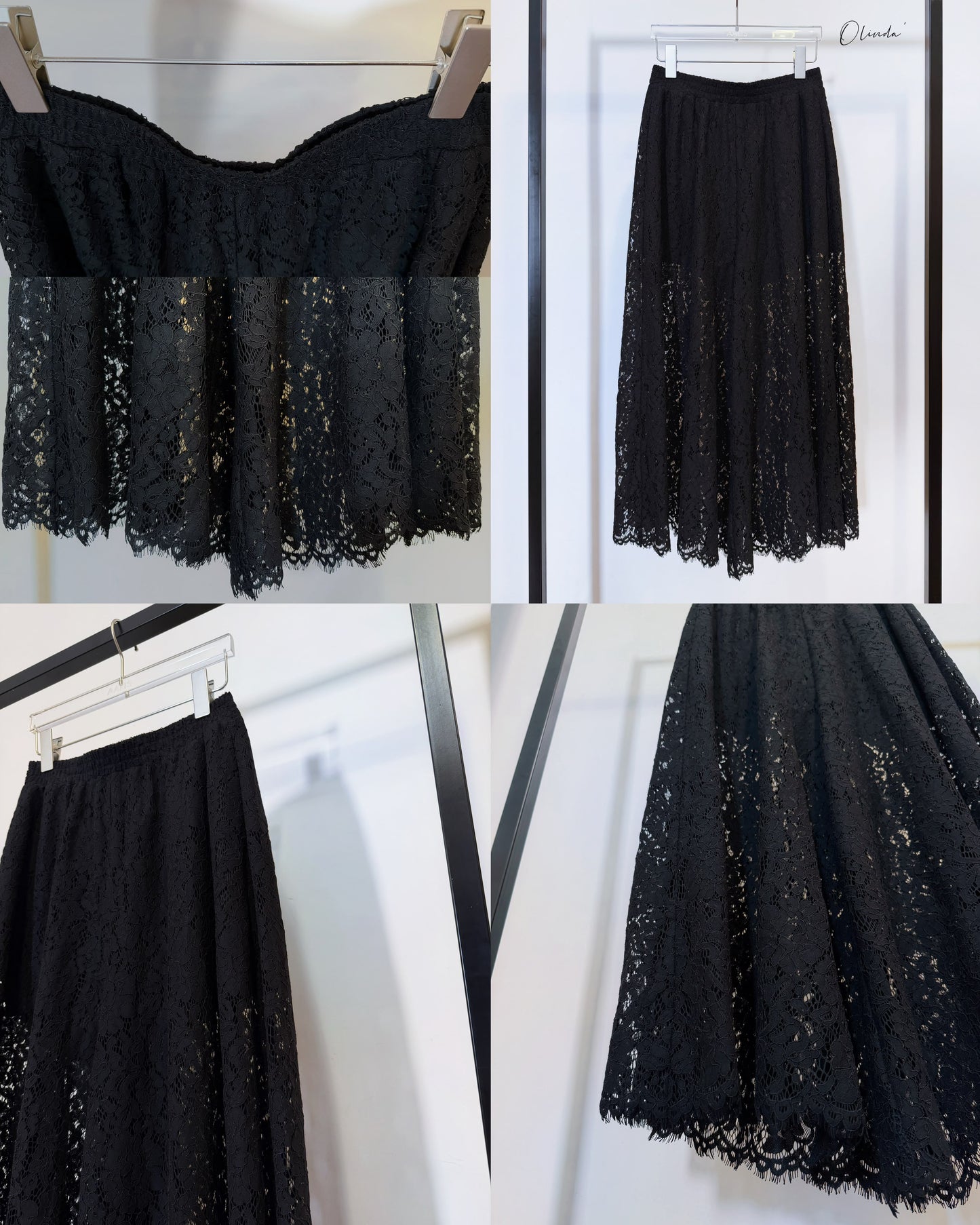 aalis OLINDA SS26 lace wide leg pants (Black)