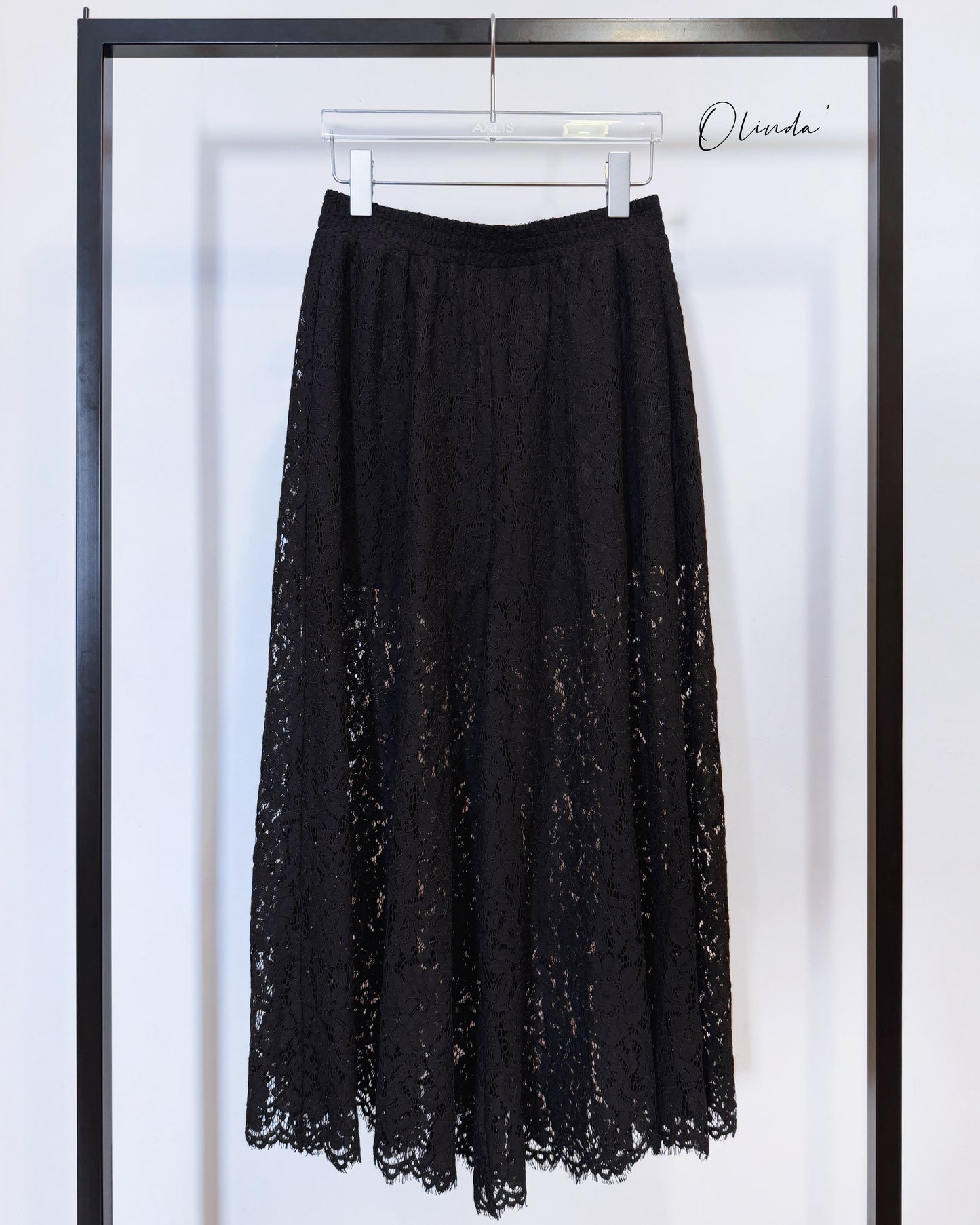 aalis OLINDA SS26 lace wide leg pants (Black)