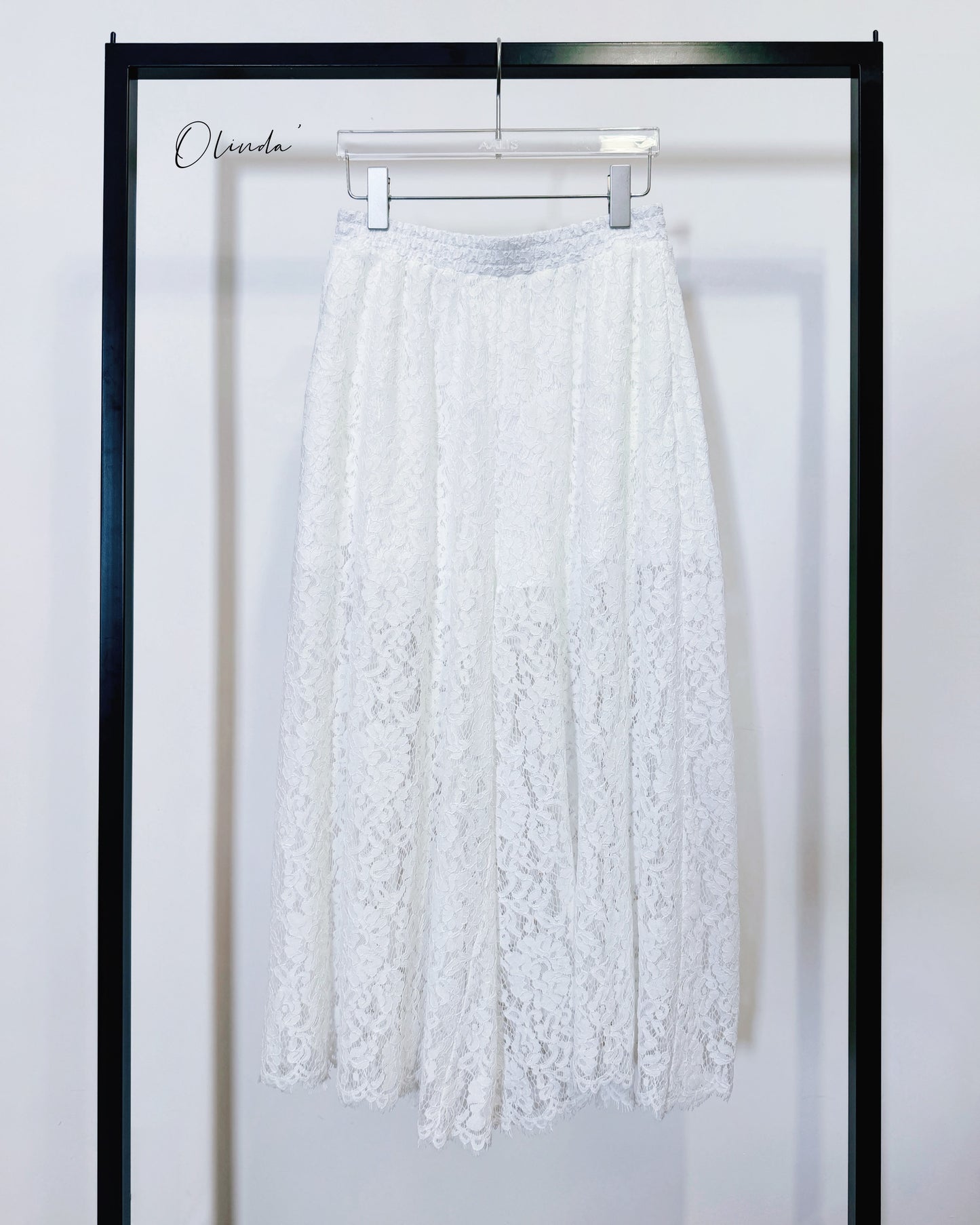 aalis OLINDA SS26 lace wide leg pants (White)