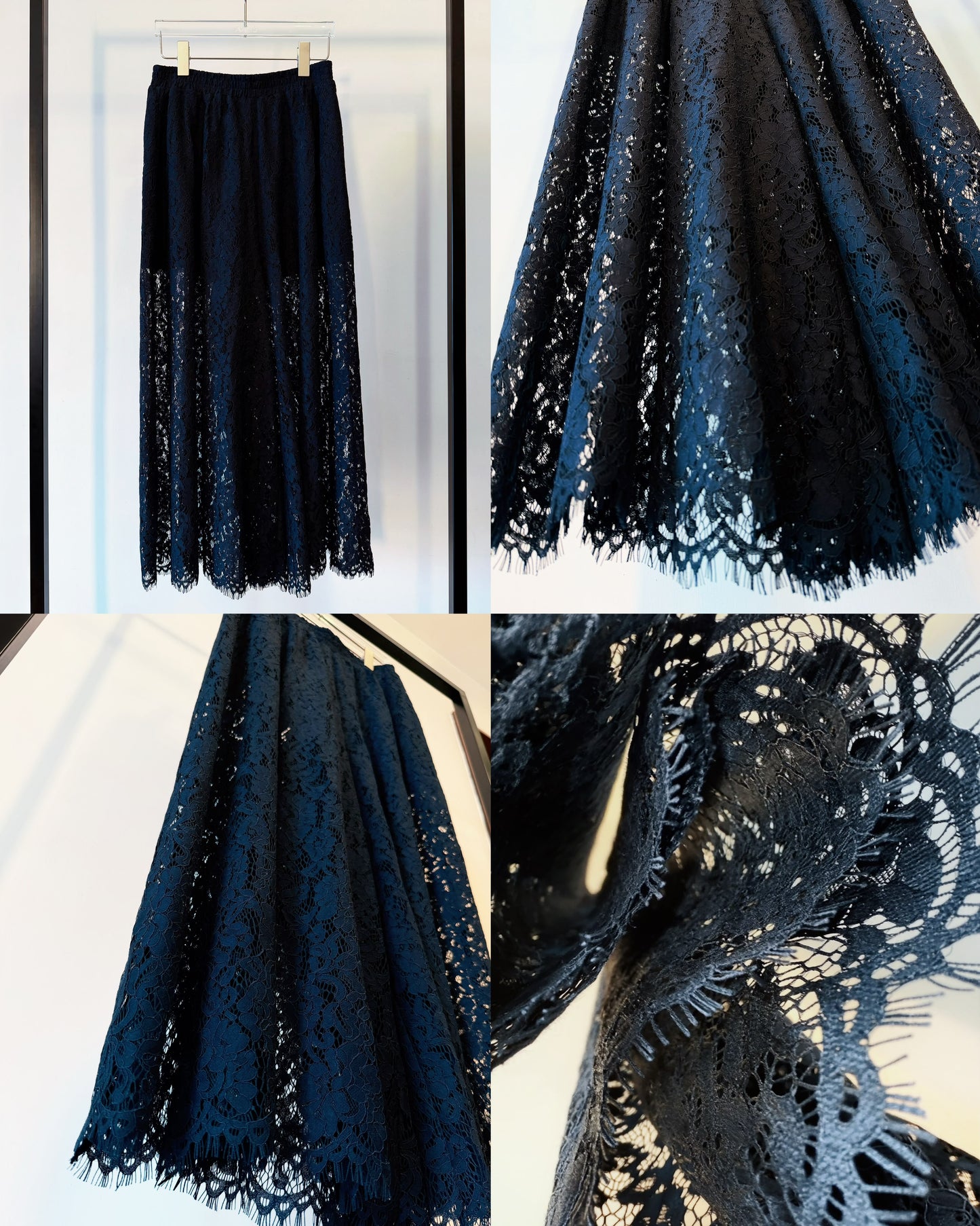 aalis OLINDA SS26 lace wide leg pants (Navy)
