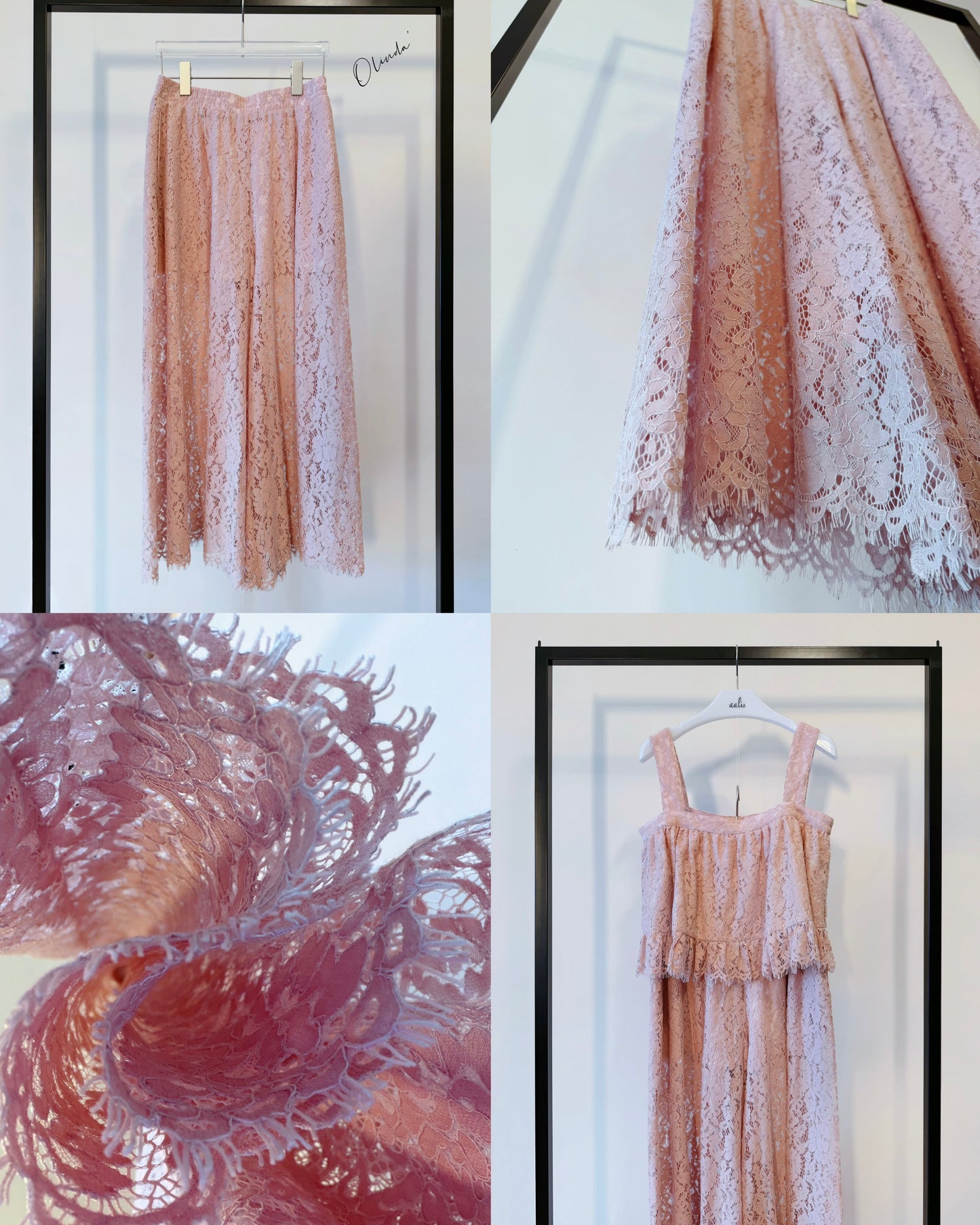aalis OLINDA SS26 lace wide leg pants (Pink)