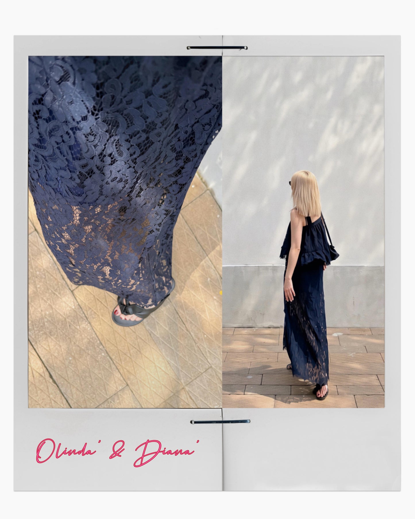 aalis OLINDA SS26 lace wide leg pants (Navy)