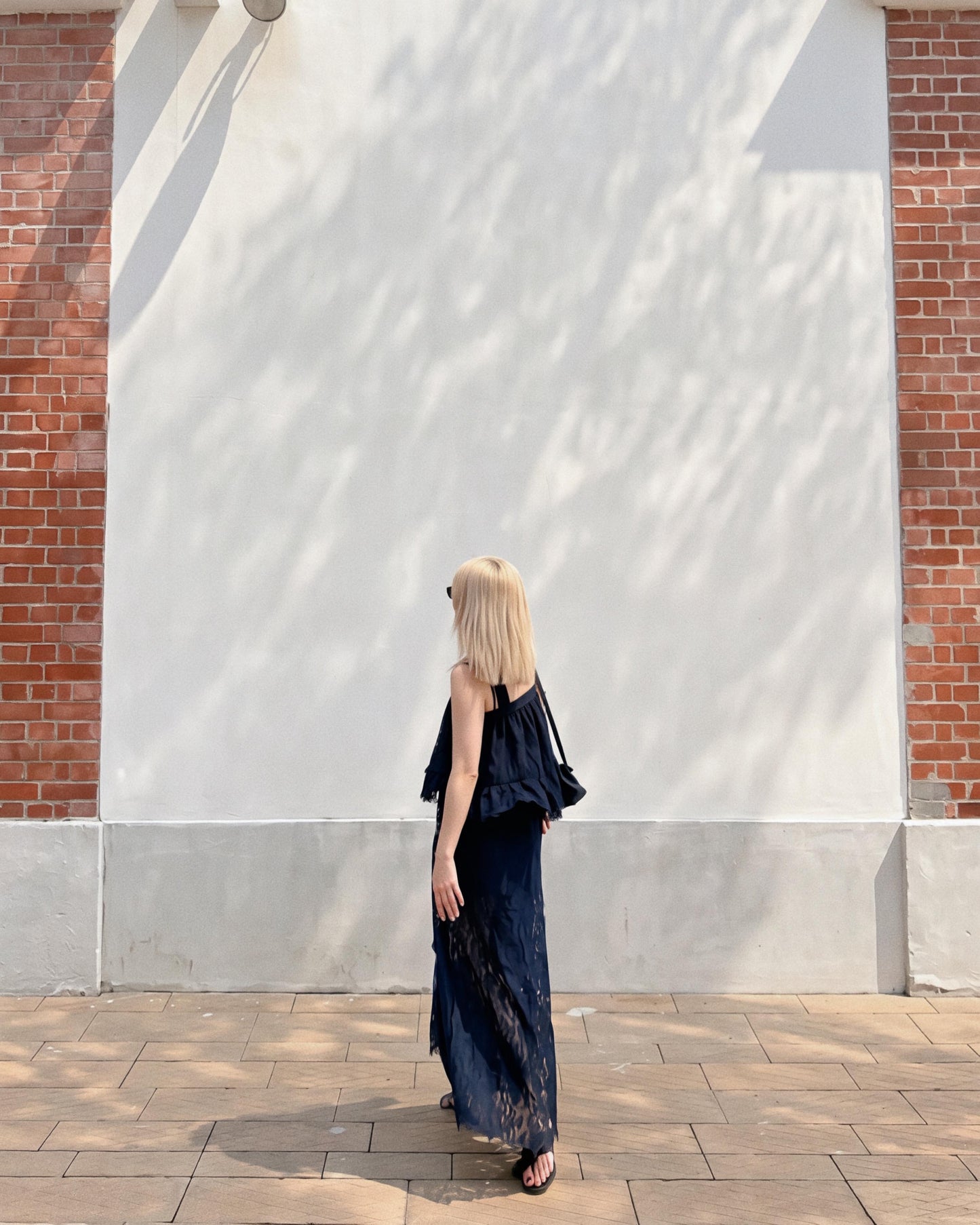 aalis OLINDA SS26 lace wide leg pants (Navy)