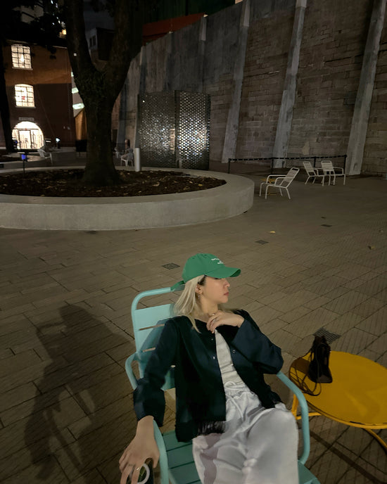 aalis GRAVIA mesh ruching hem cardigan (Navy)