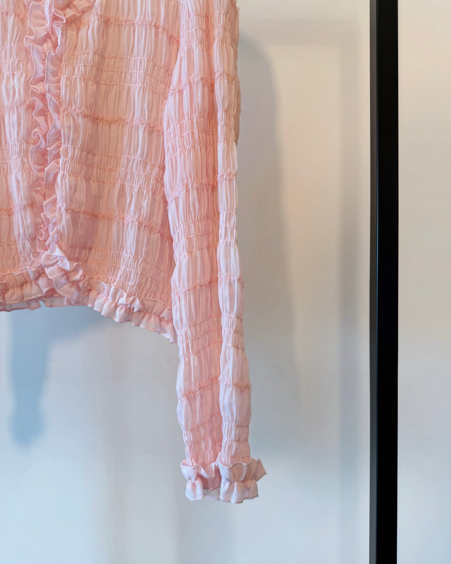 aalis SAIGE chiffon ruching cardigan (Pink)
