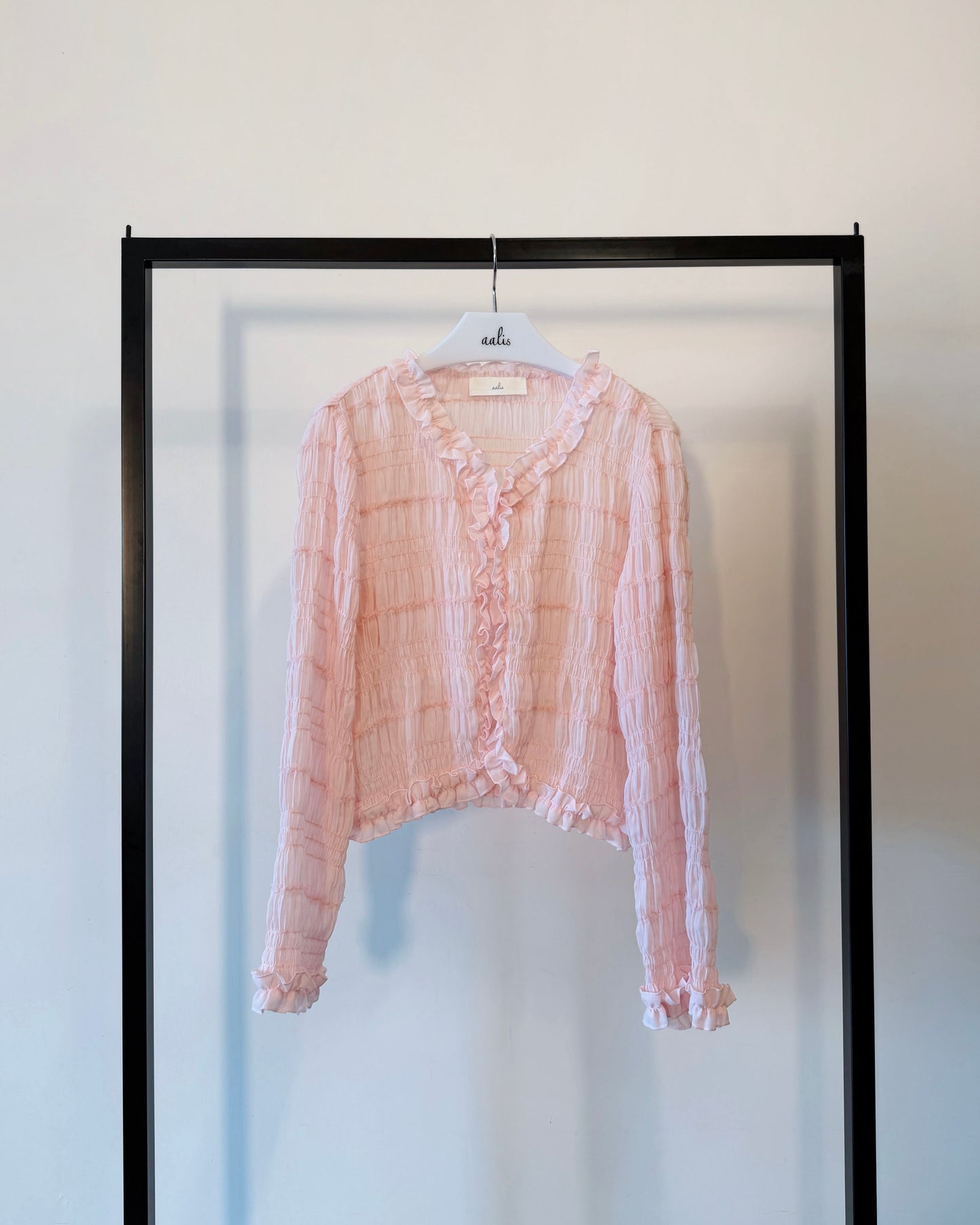 aalis SAIGE chiffon ruching cardigan (Pink)
