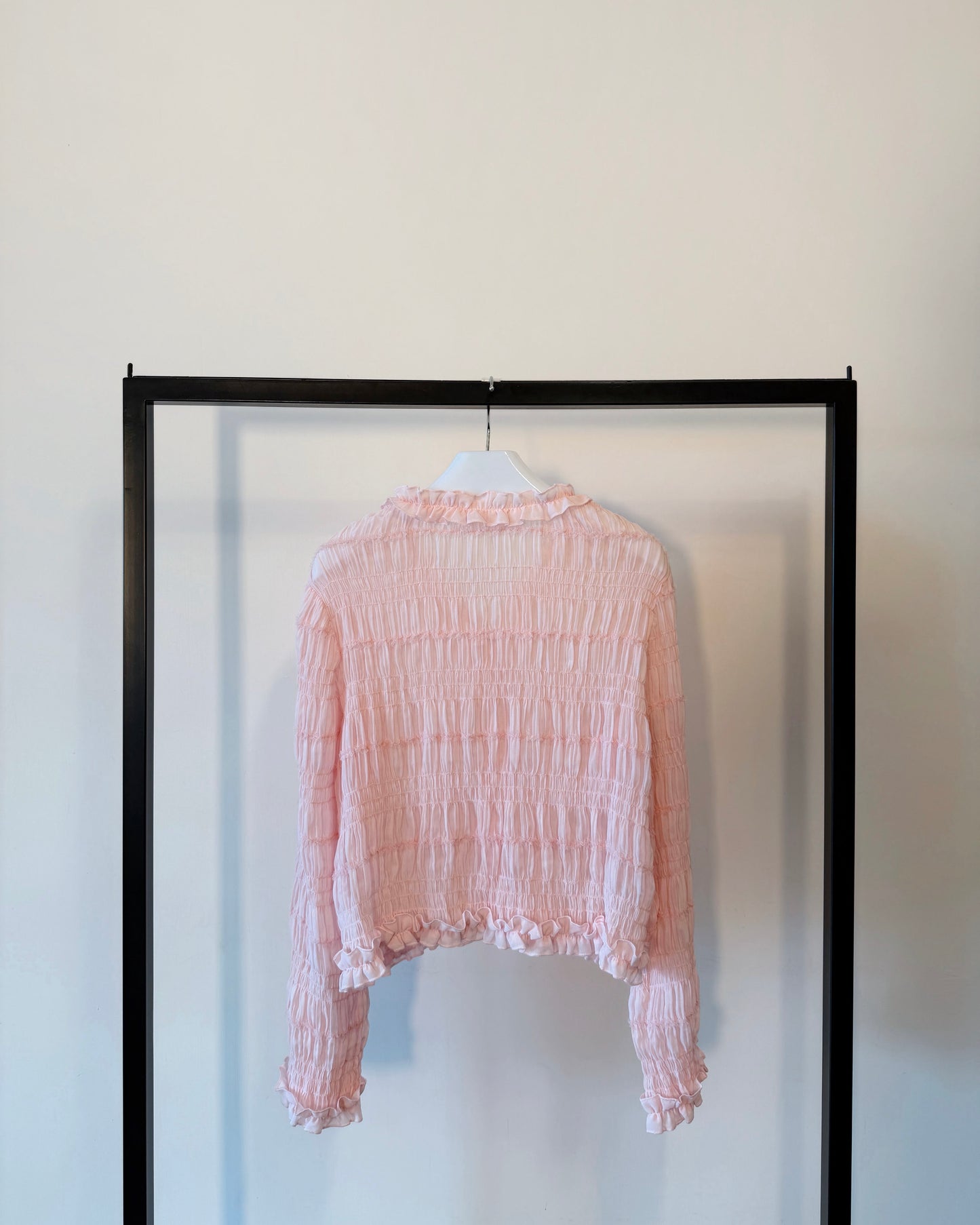 aalis SAIGE chiffon ruching cardigan (Pink)