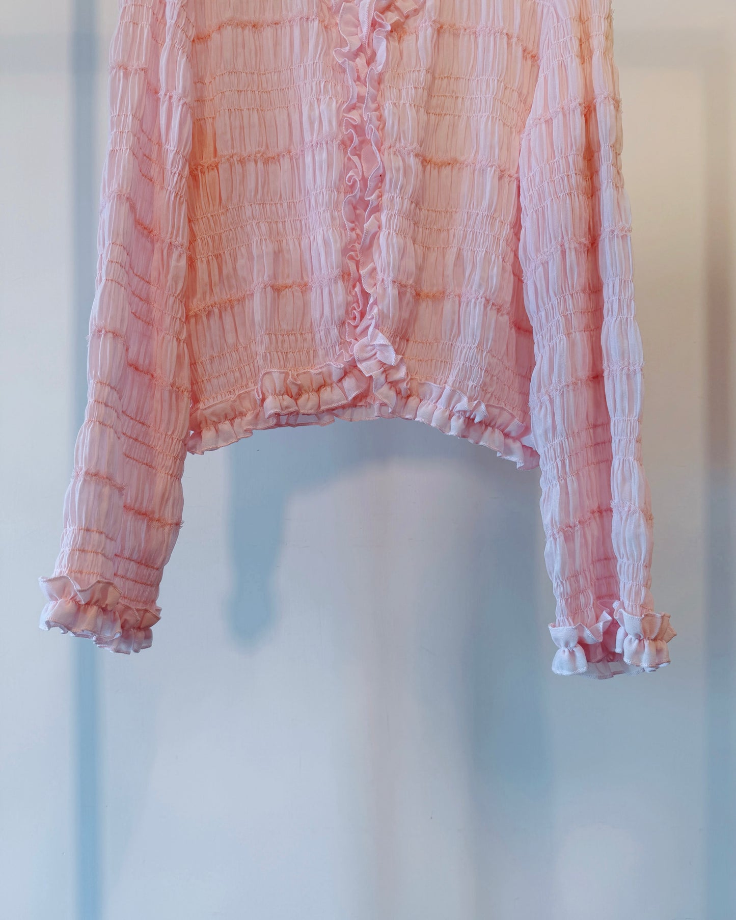 aalis SAIGE chiffon ruching cardigan (Pink)