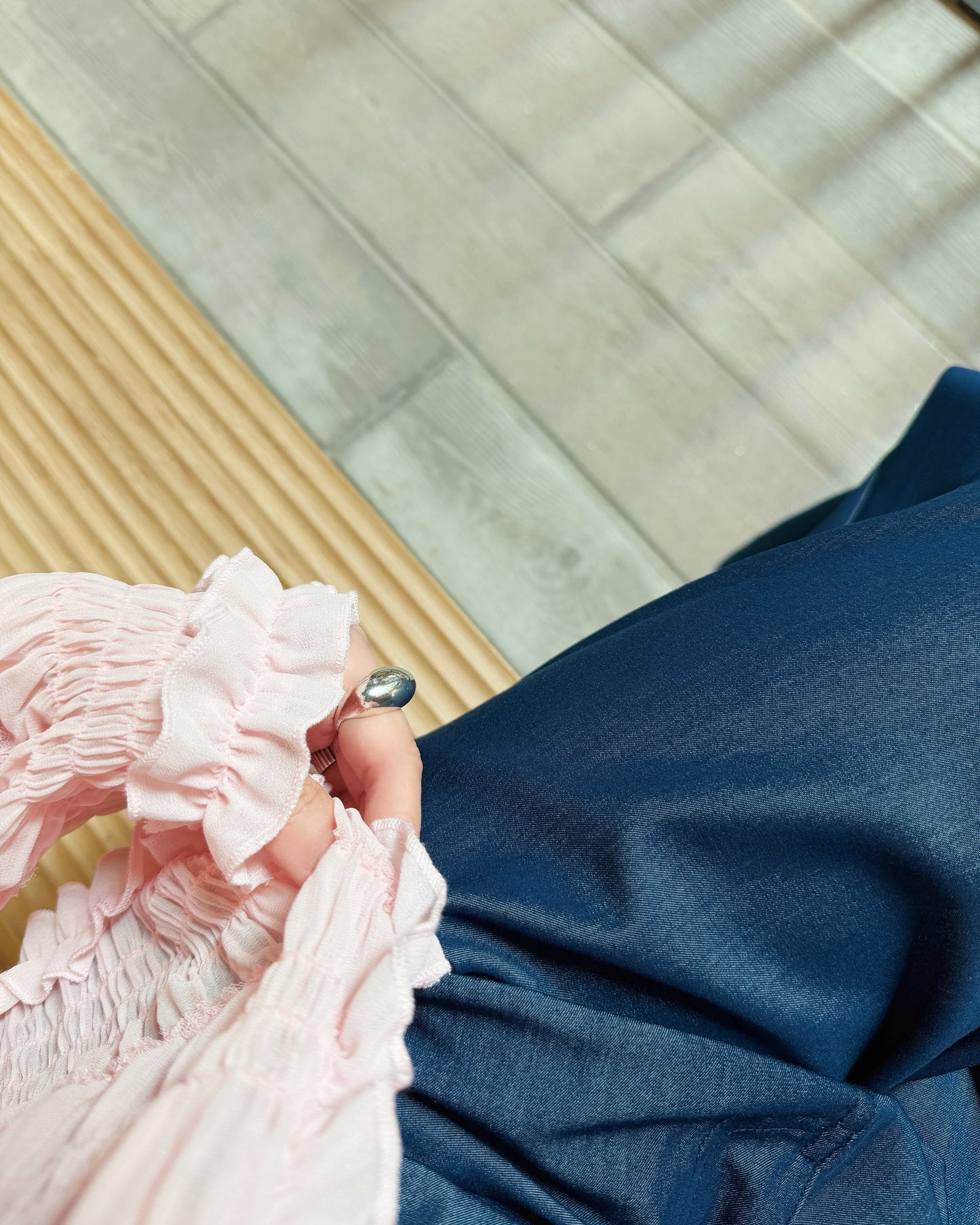 aalis SAIGE chiffon ruching cardigan (Pink)