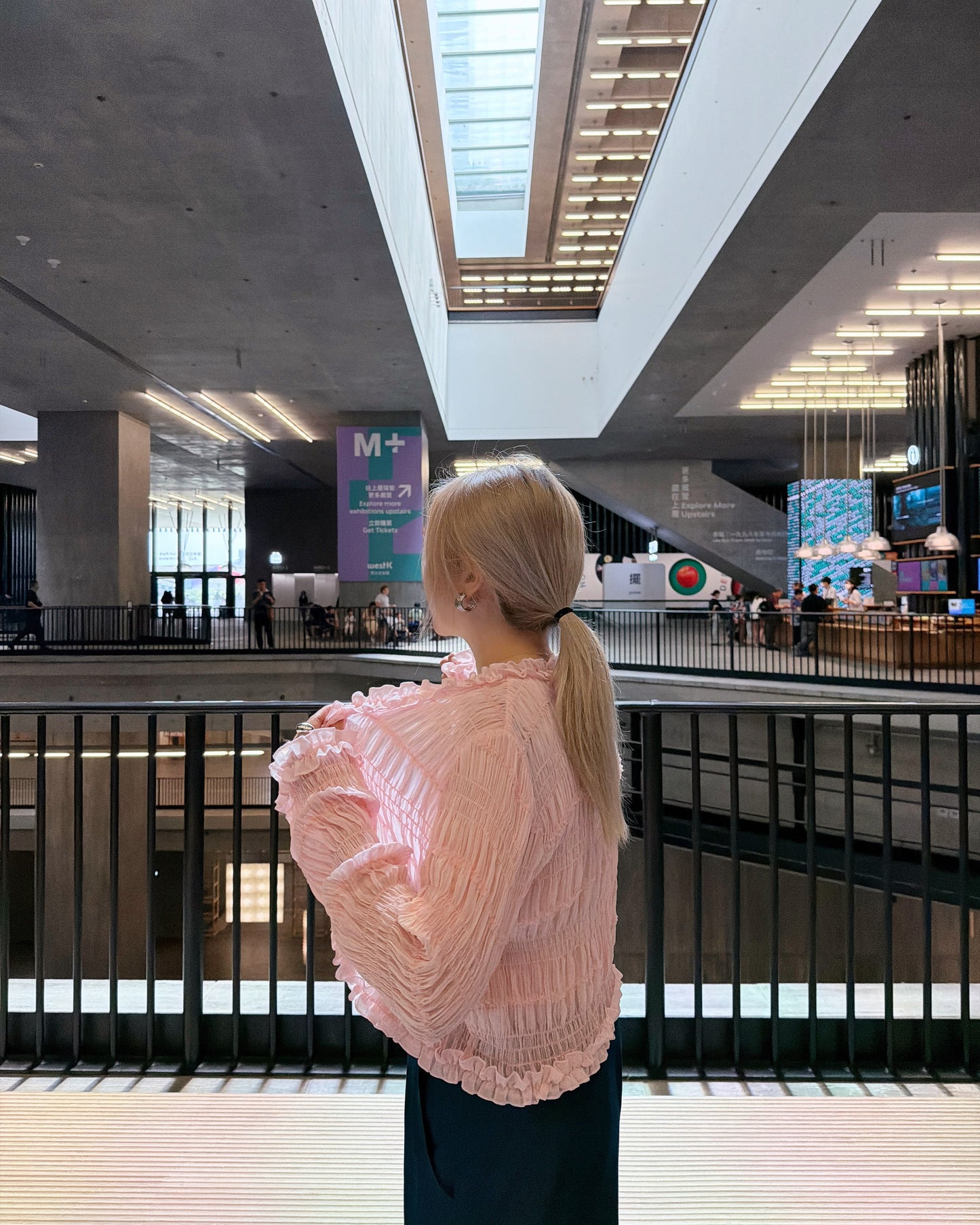 aalis SAIGE chiffon ruching cardigan (Pink)