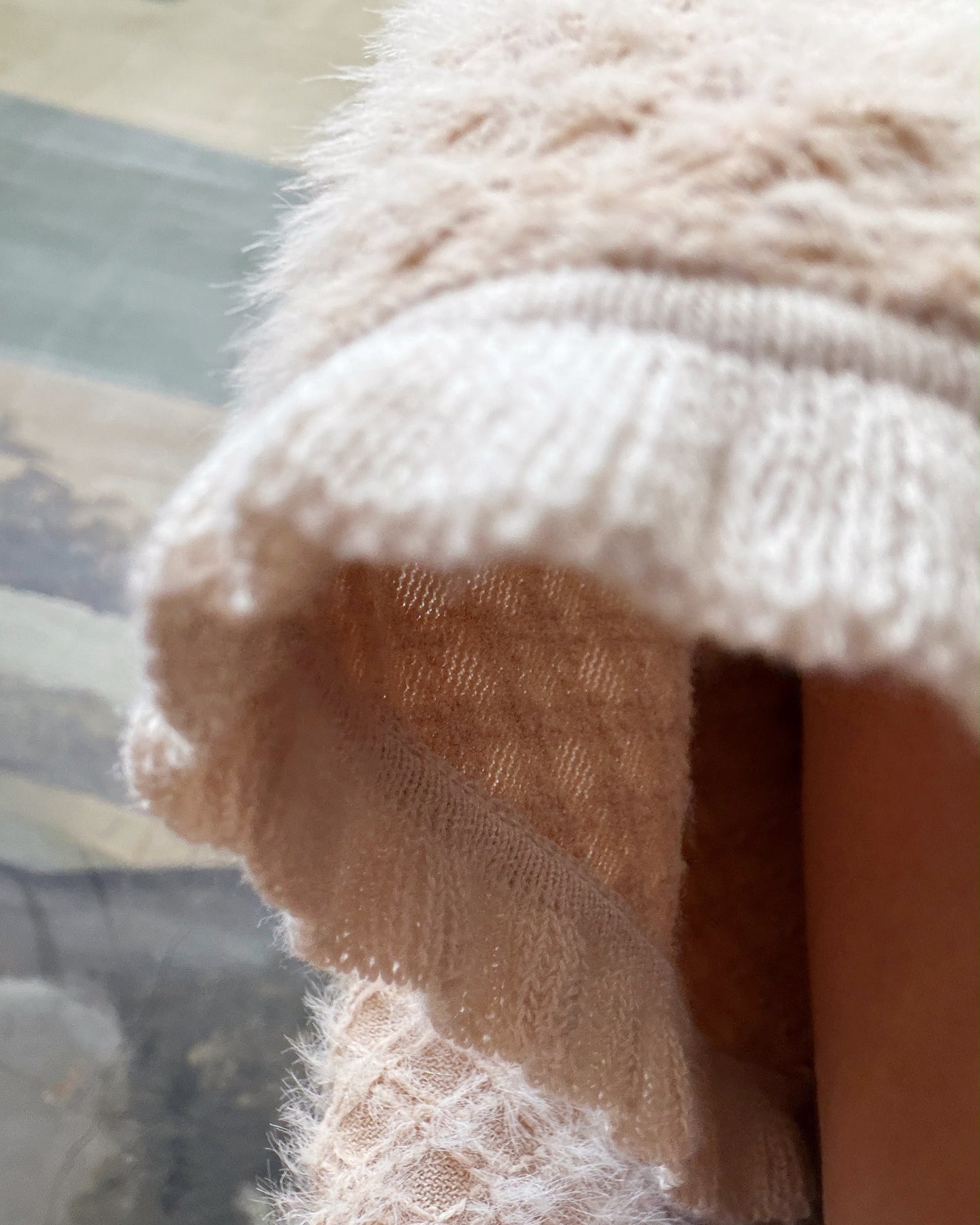 aalis RICA tiny ruffle trim cardigan (Nude)