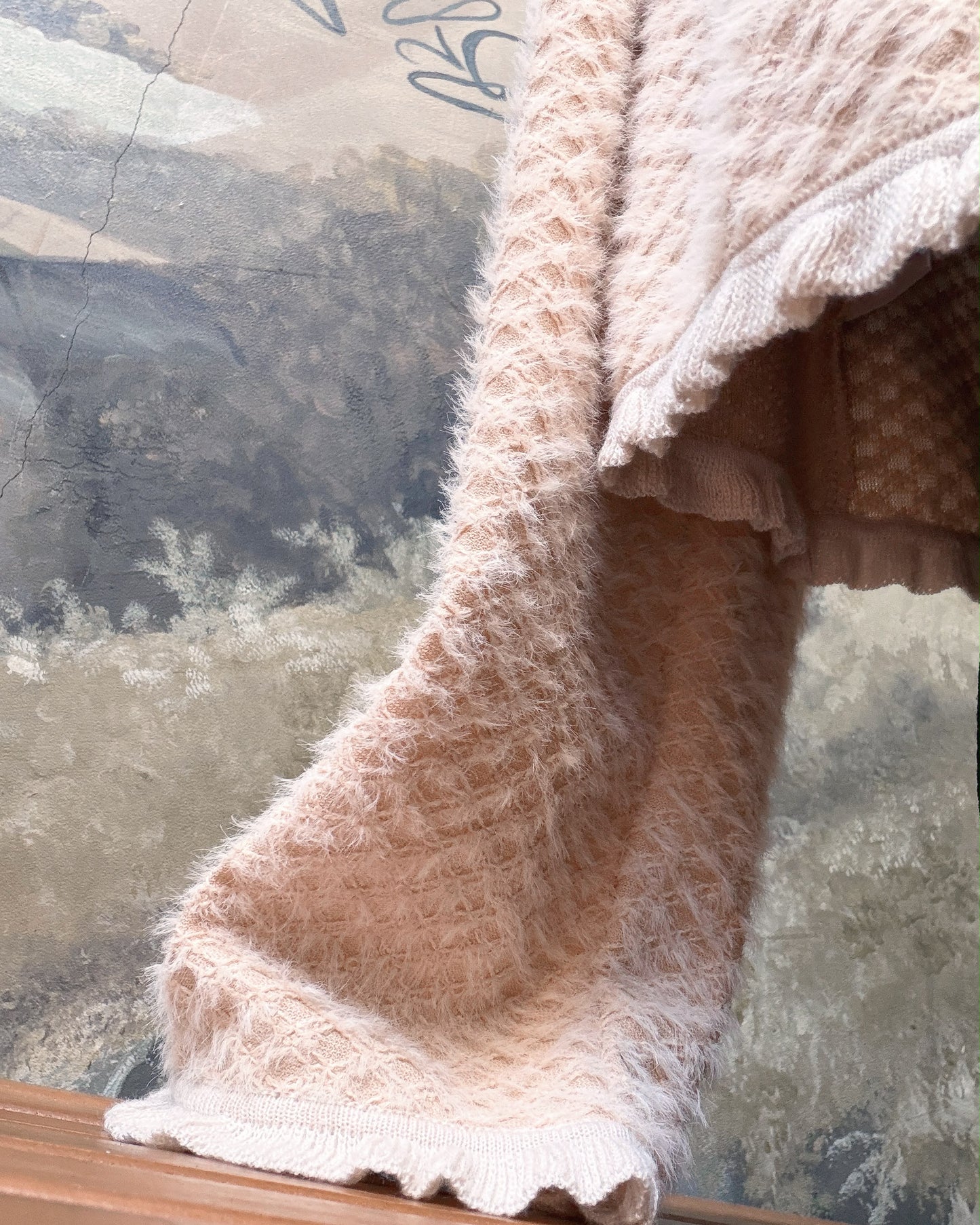 aalis RICA tiny ruffle trim cardigan (Nude)