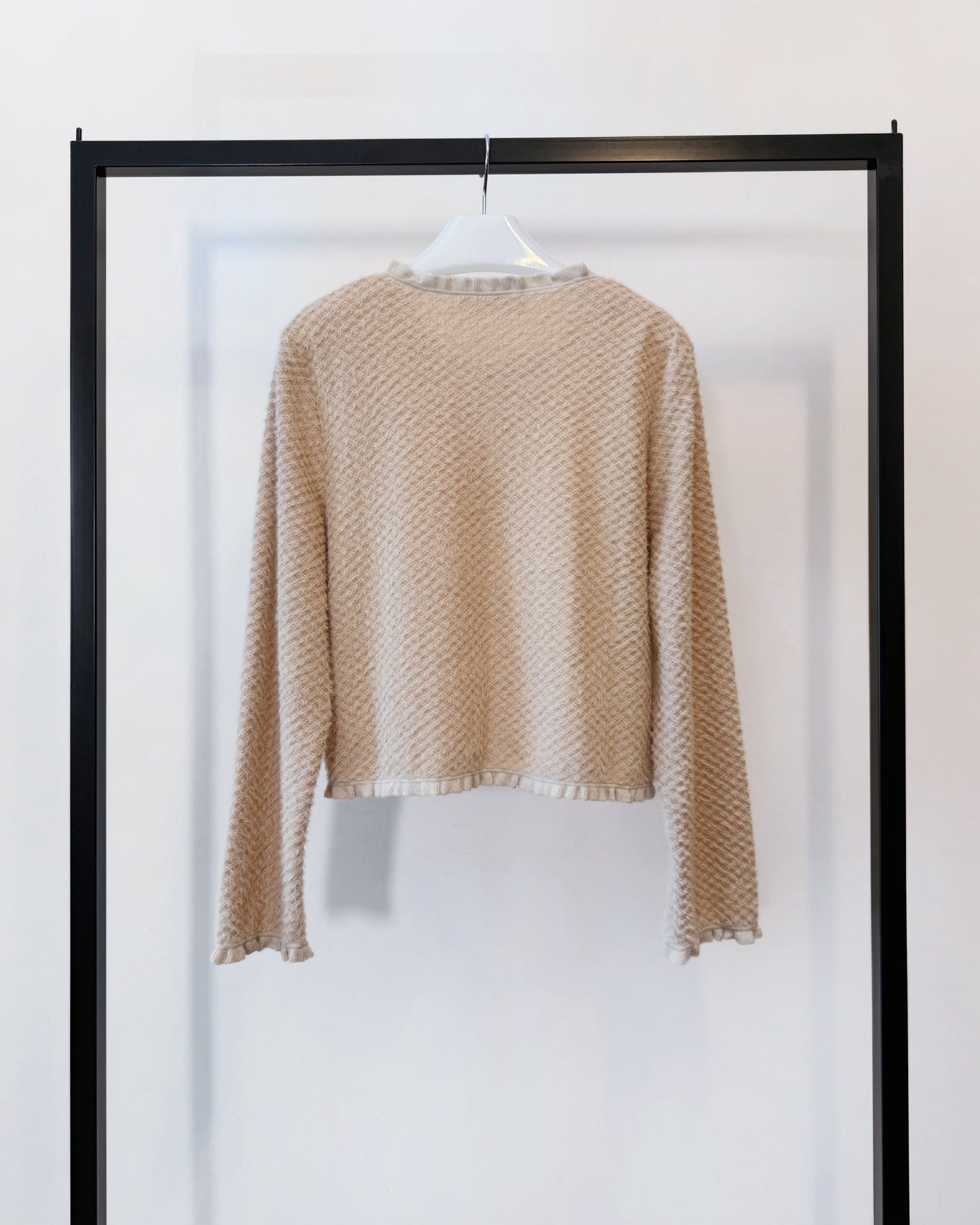 aalis RICA tiny ruffle trim cardigan (Nude)