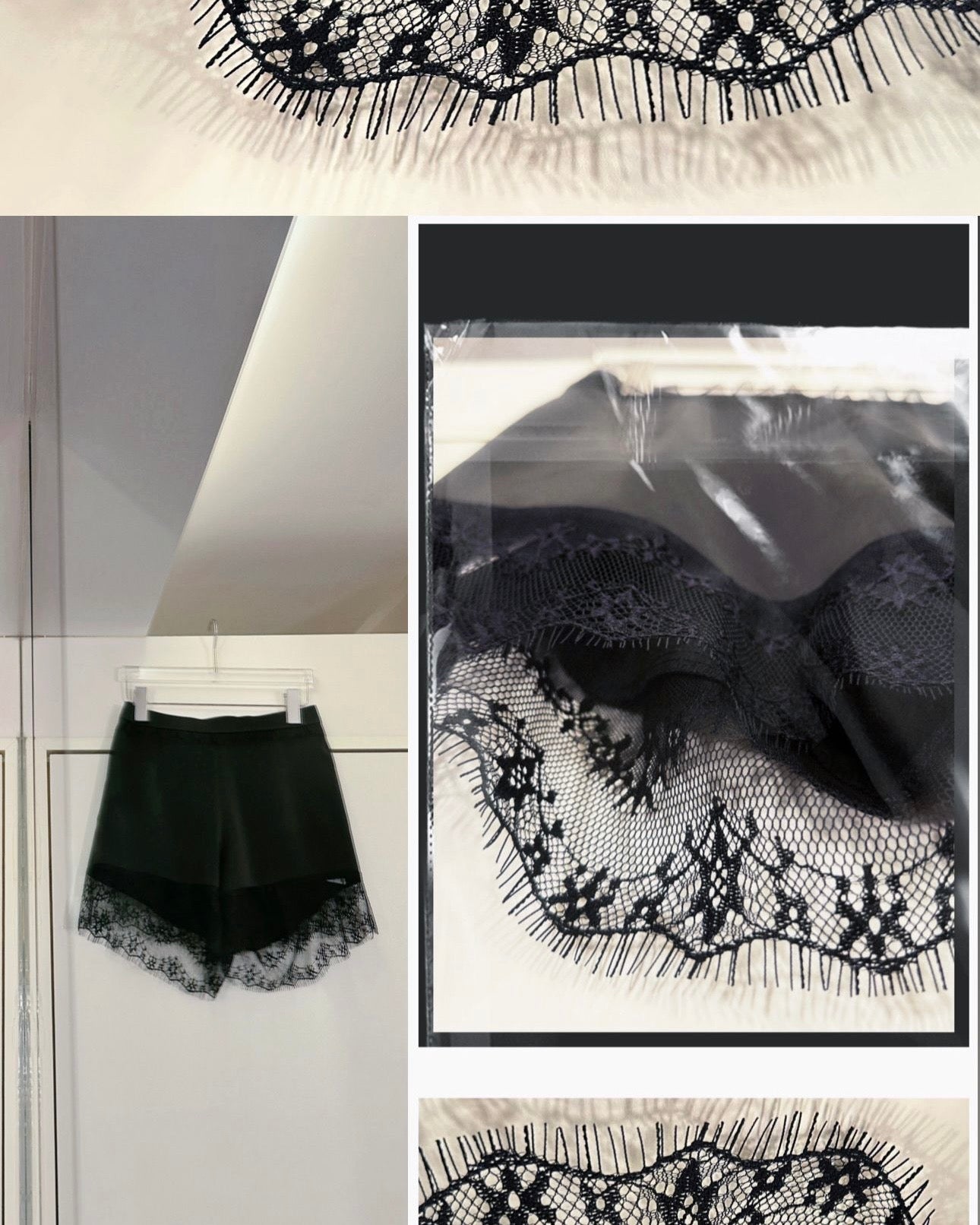 aalis SOVI SS26 lace trim lining shorts (Black)