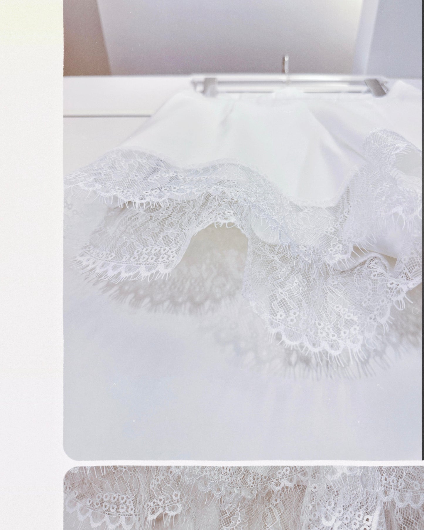 aalis SOVI SS26 lace trim lining shorts (White)