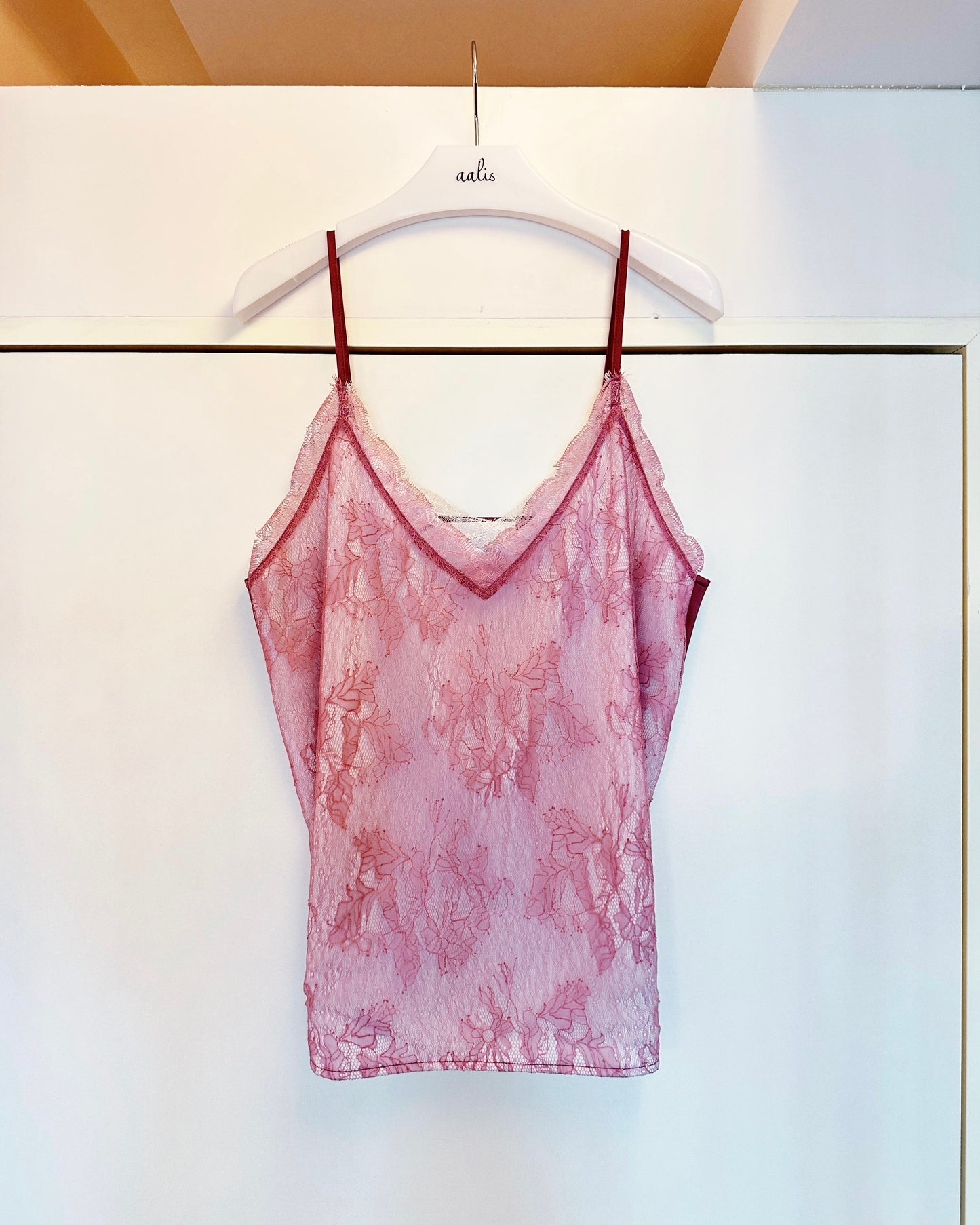 aalis NEAS SS26 double layer lace camisole (Rose Pink)